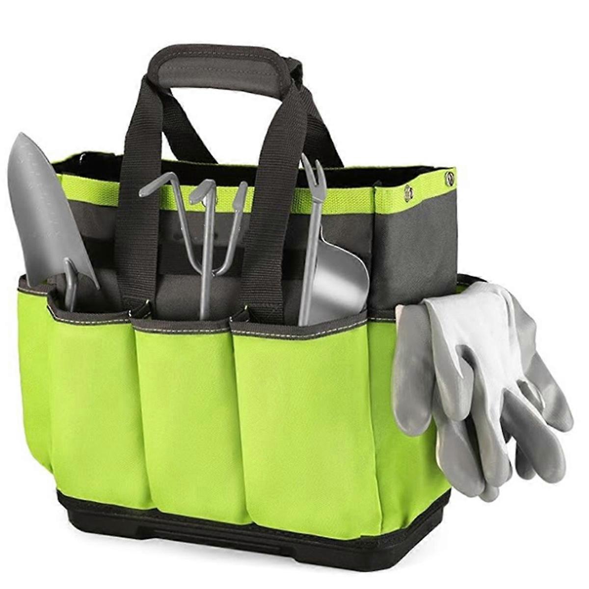 8 Pockets Garden Tool Bag Large Capacity Oxford Cloth Tote CaddyTool Kit Handbag Weeding & Pruning