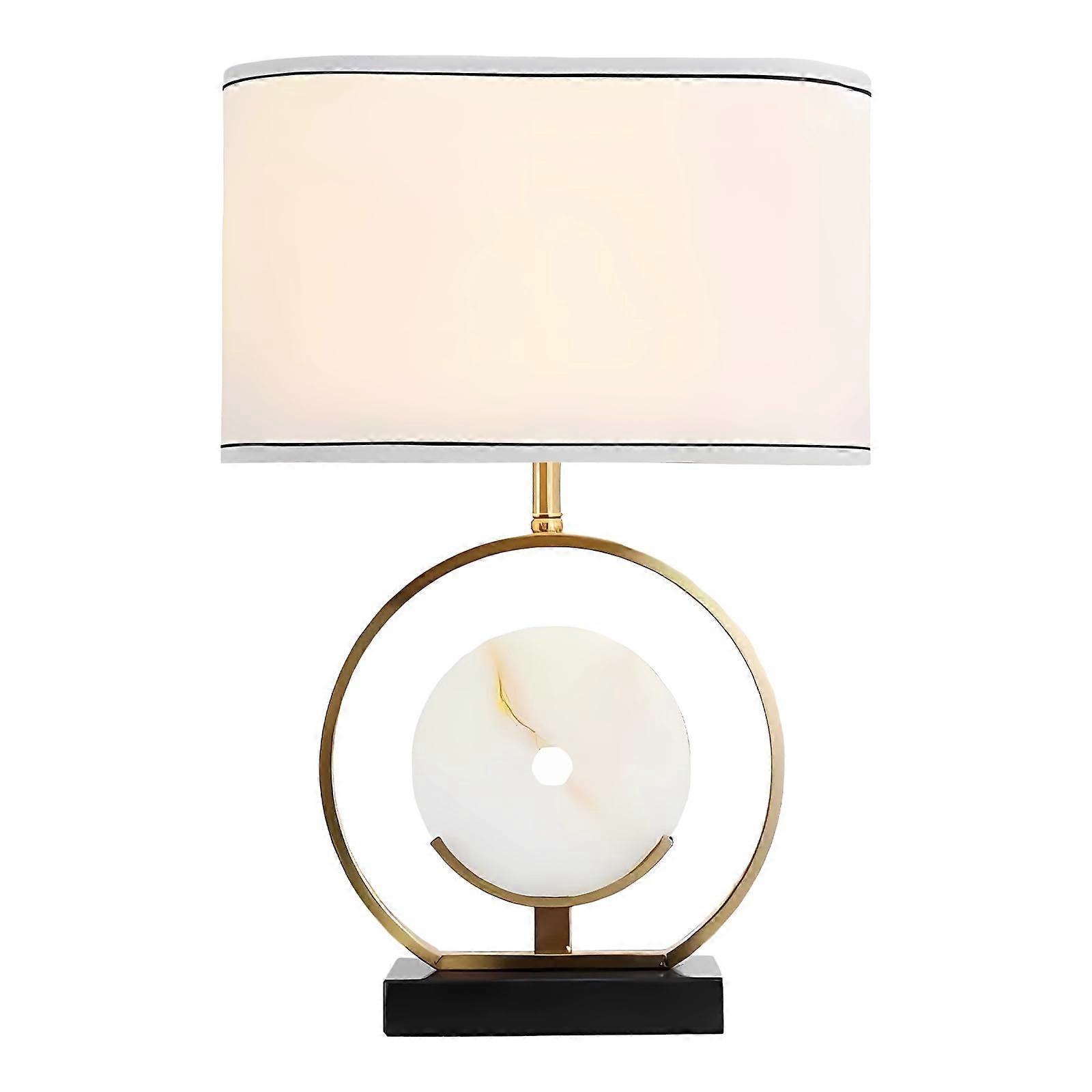 Luxe Table Lamp Fabric Shade Marble Base Scandinavian Style Bedside Lamp For Living Room Bedroom And Commercial Spaces