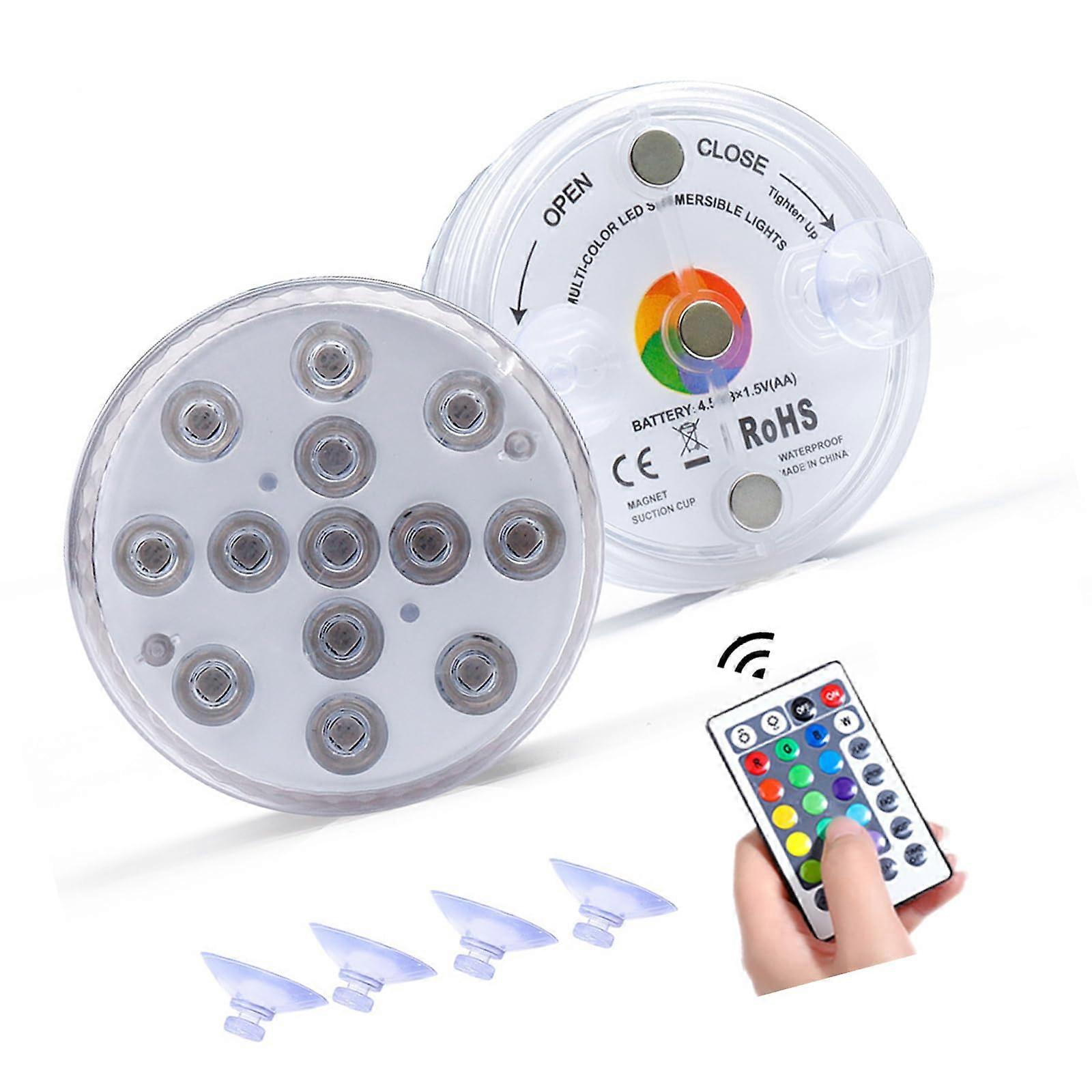 Underwater Pool Light 2-Pack 13 LED With Remote Control For Swimming Pools Pond Aquarium Durable LED
