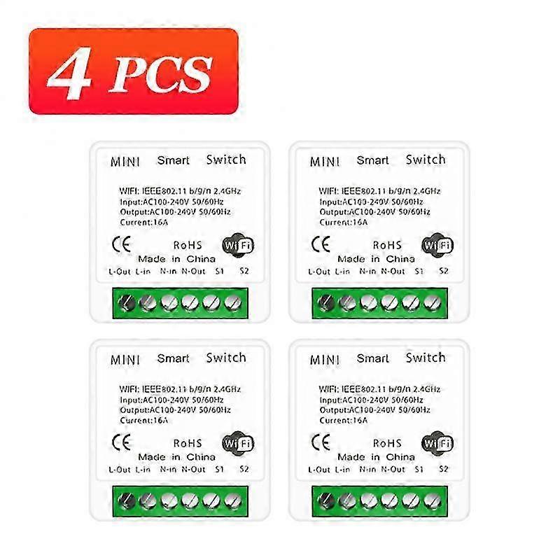 Tuya Wifi Smart Switch 10A 16A 2-way Control Switch Mini Smart Breaker 2025