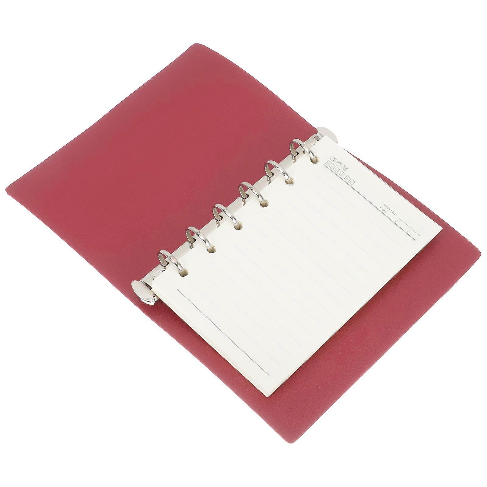 Decorative Notebook Cover Loose-Leaf Binder for Office Supply 3Sets Red