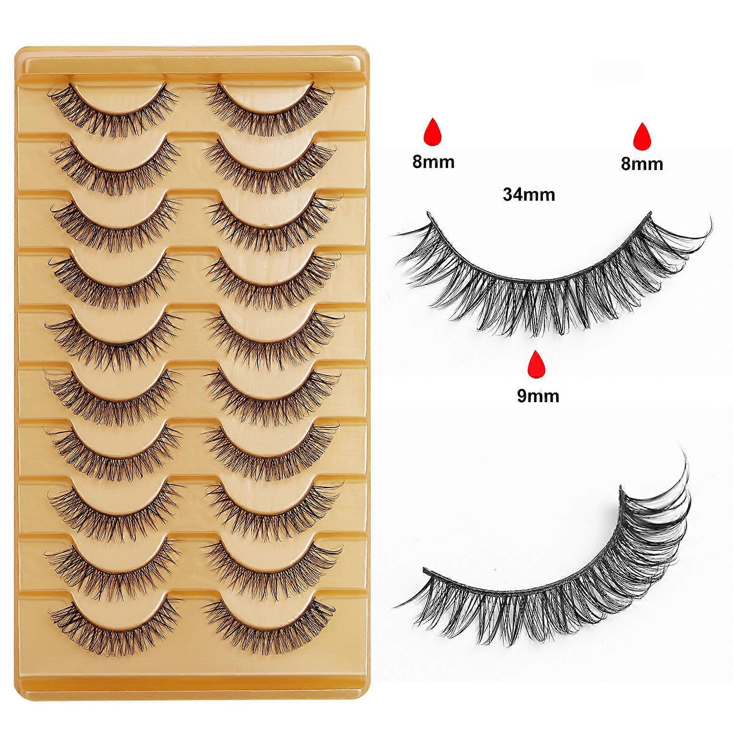 INF 5D Fluffy Volume False Eyelashes 10 Pairs Set Pre-Ramatic, Reusable Lash Extensions