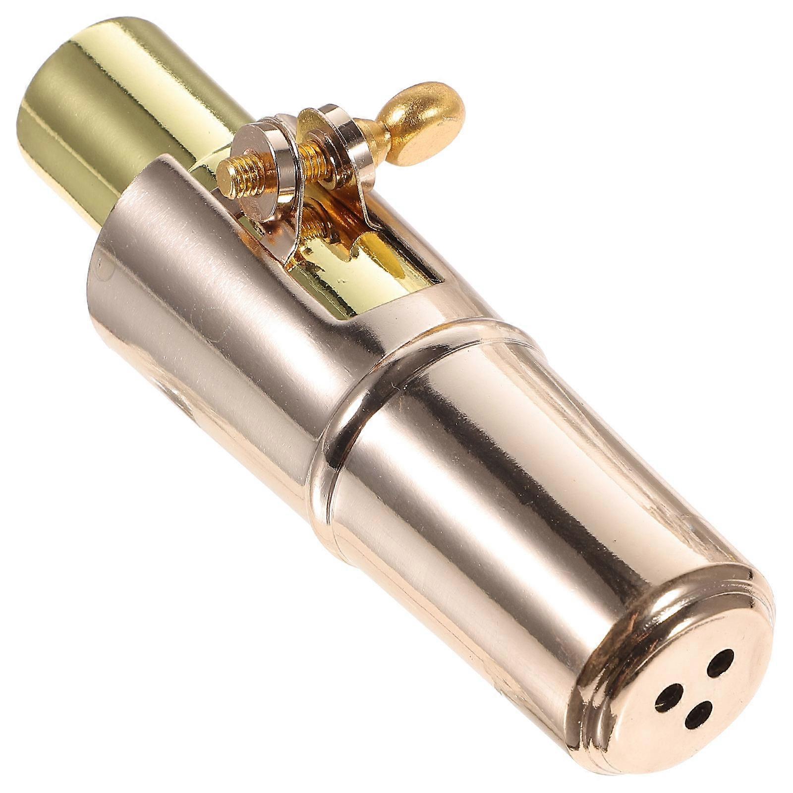 Golden Alto Saxophone Mouthpiece with Durable Metal Ligature and Cap for Sax Kit 2Sets