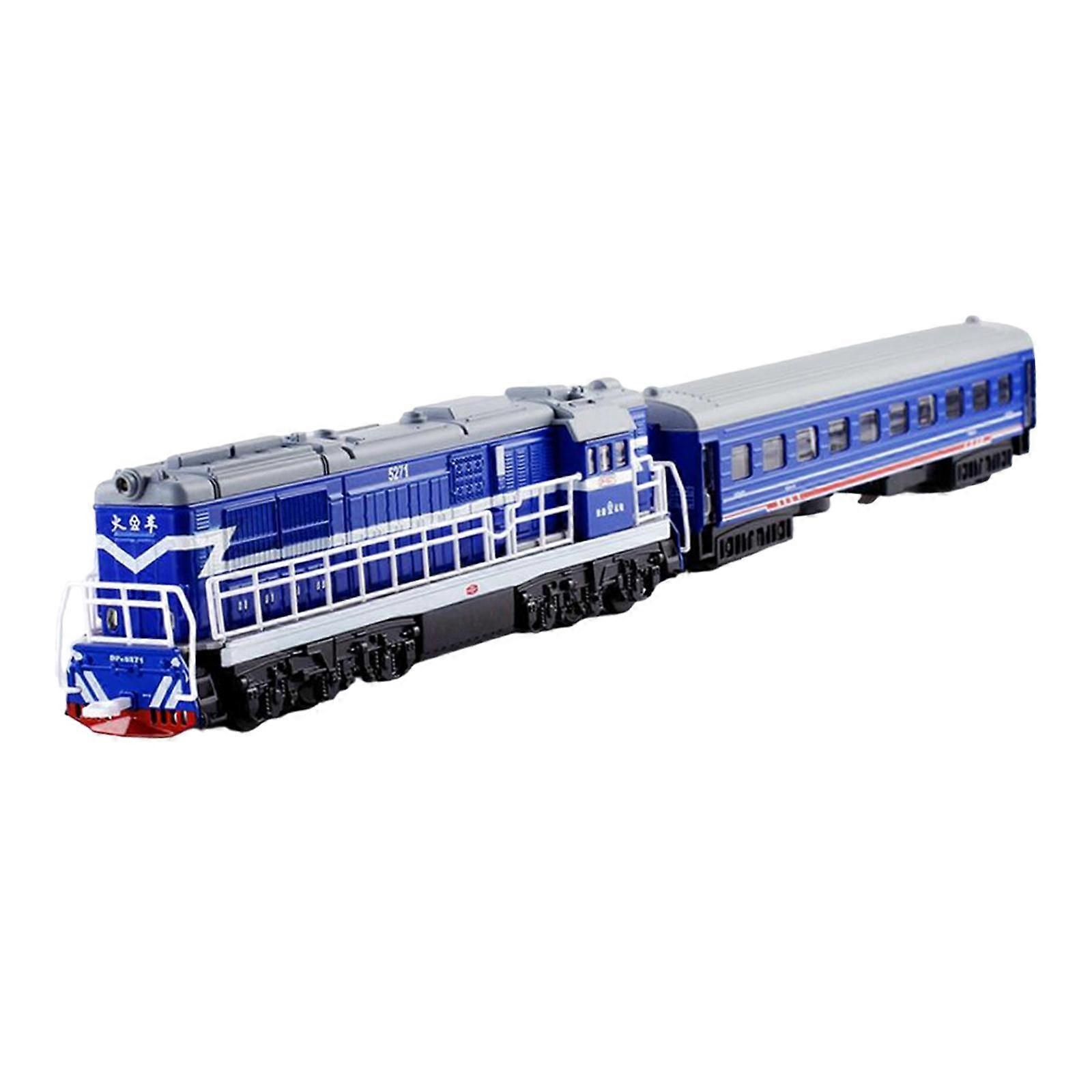1:87 Train Mould Collection Sculpture Display Piece with Light Simulation Toy Blue