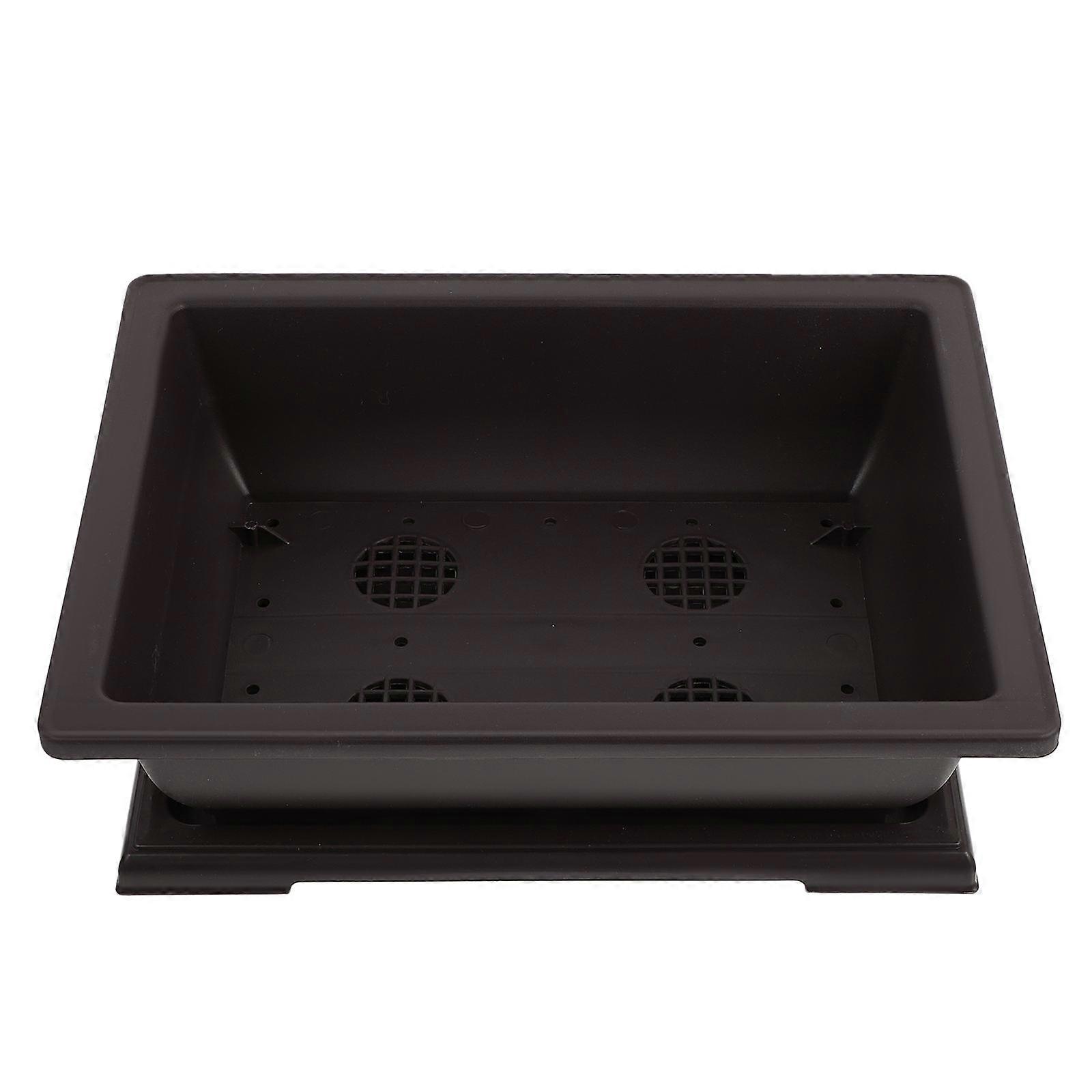 Small Plant Pots Plastic Planter for Courtyard Multi-Hole Drainage 29cm Diameter Large Rectangular 1Pcs