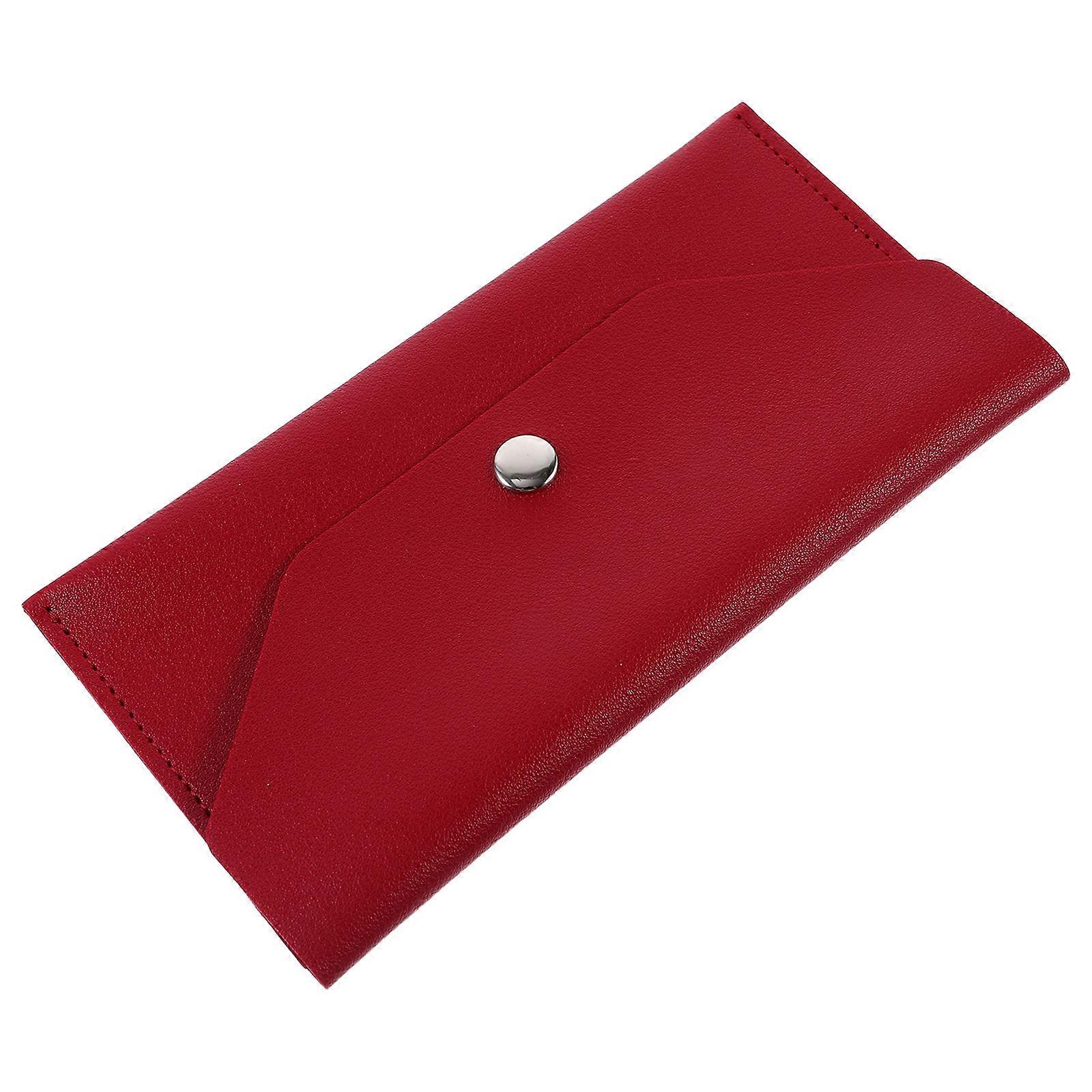 Budget Management Cash Envelope Wallet Holds Bills Coins For Daily Use 17.5X9X1CM Red 1Pcs