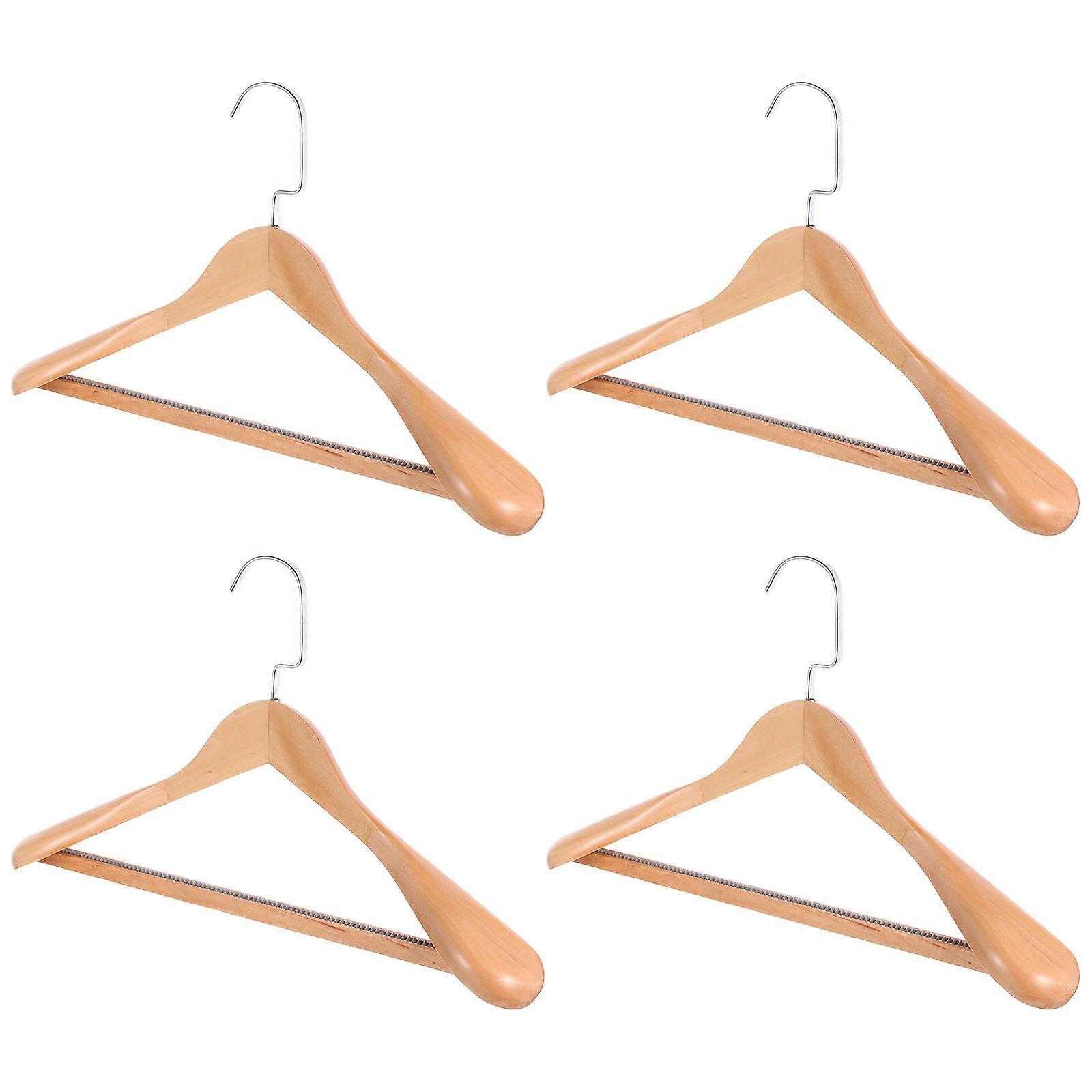 Clothes Hanger 8 Pcs Solid Wood Coat Hanger Easy Access For Home Wardrobe Khaki Color Designed For Protecting Clothes