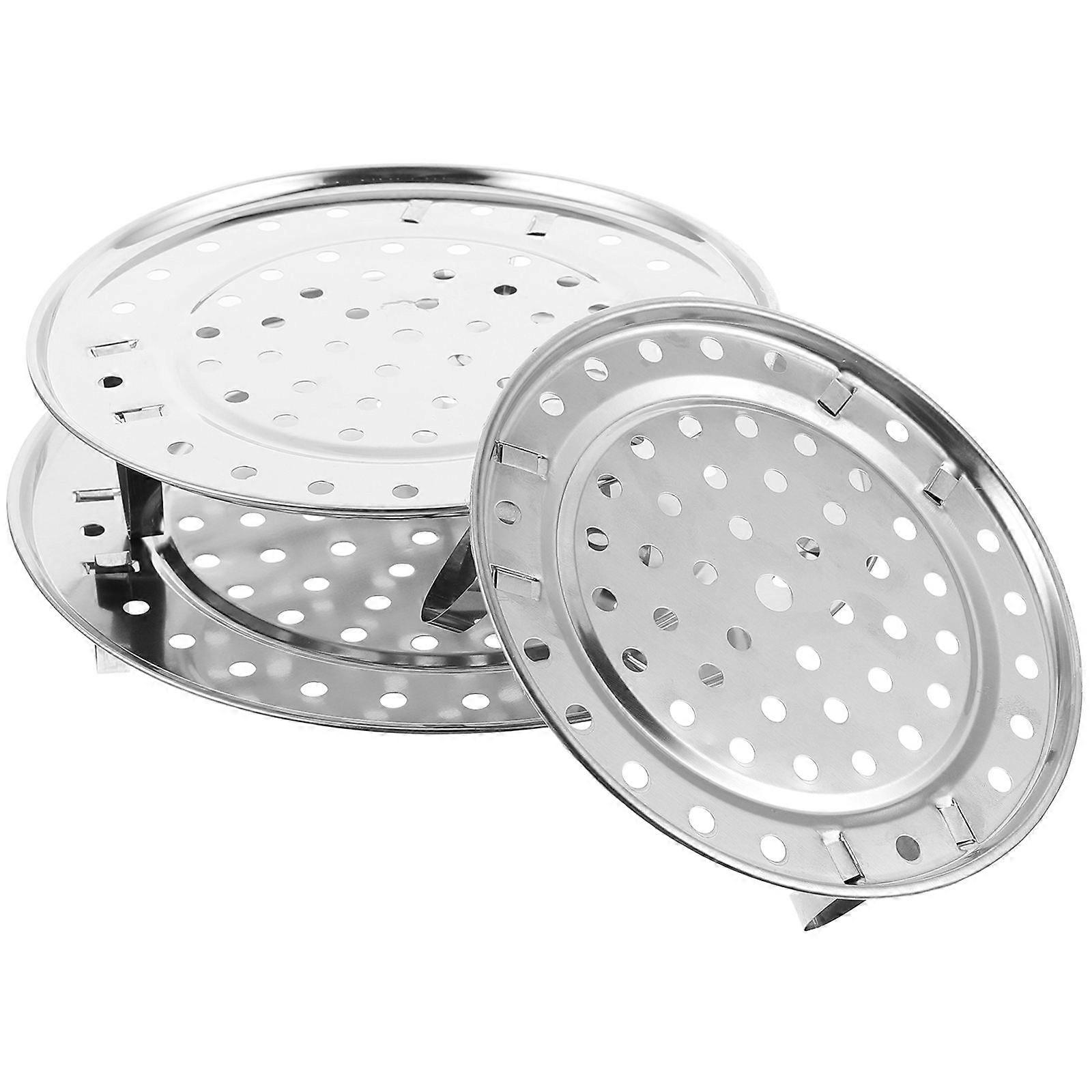 Cooker Rack Steam Plate for Food Steaming with 3Sets of Silver Plates