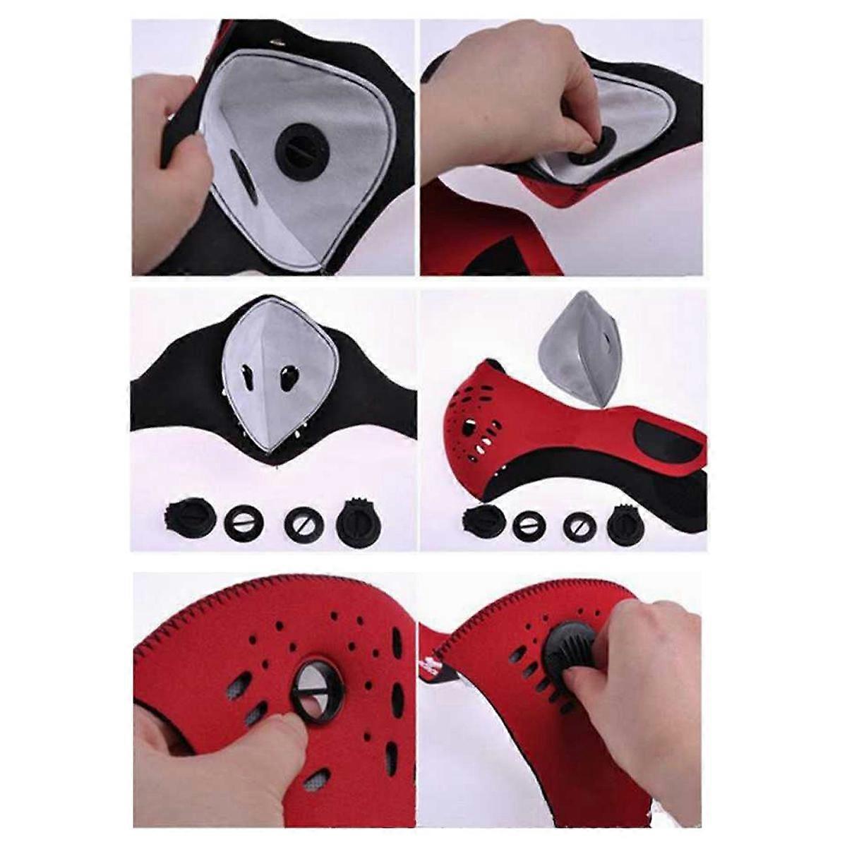 Riding Masks Half Face Mask Filter for Cycling Protection 3Pcs
