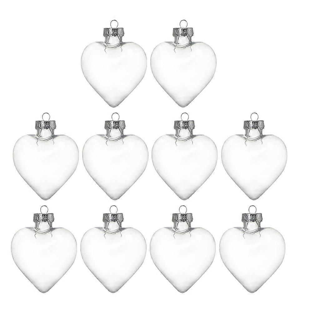 Fillable Plastic Heart Ornaments for Christmas Tree 30Pcs Set