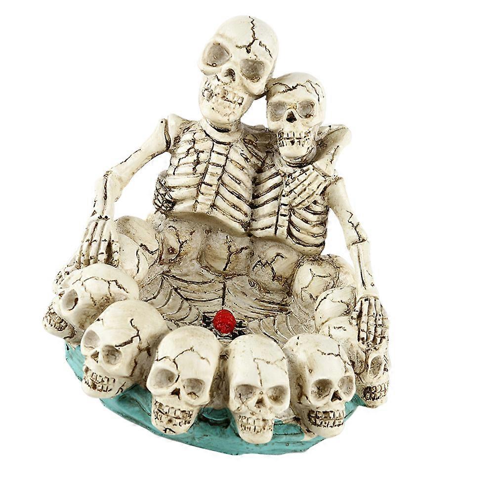 Ashtray for Home Resin Skull Head Theme 2Pcs for Desktop Adornment