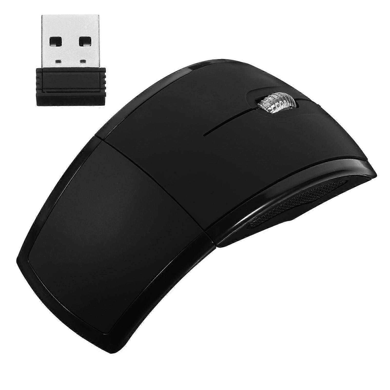Portable Mouse Foldable Computer Mouse for Computer Use 2Pcs Wireless Lightweight Black