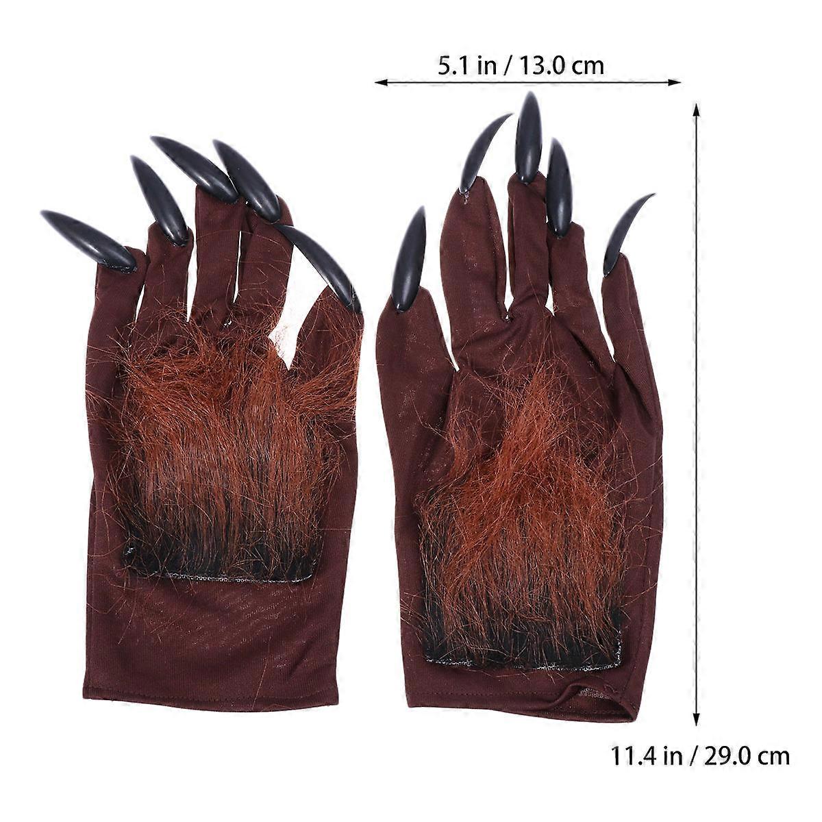 3 Pairs of Fancy Horror Gloves for Halloween Occasions Props in 13x29cm Size for Adults Parties