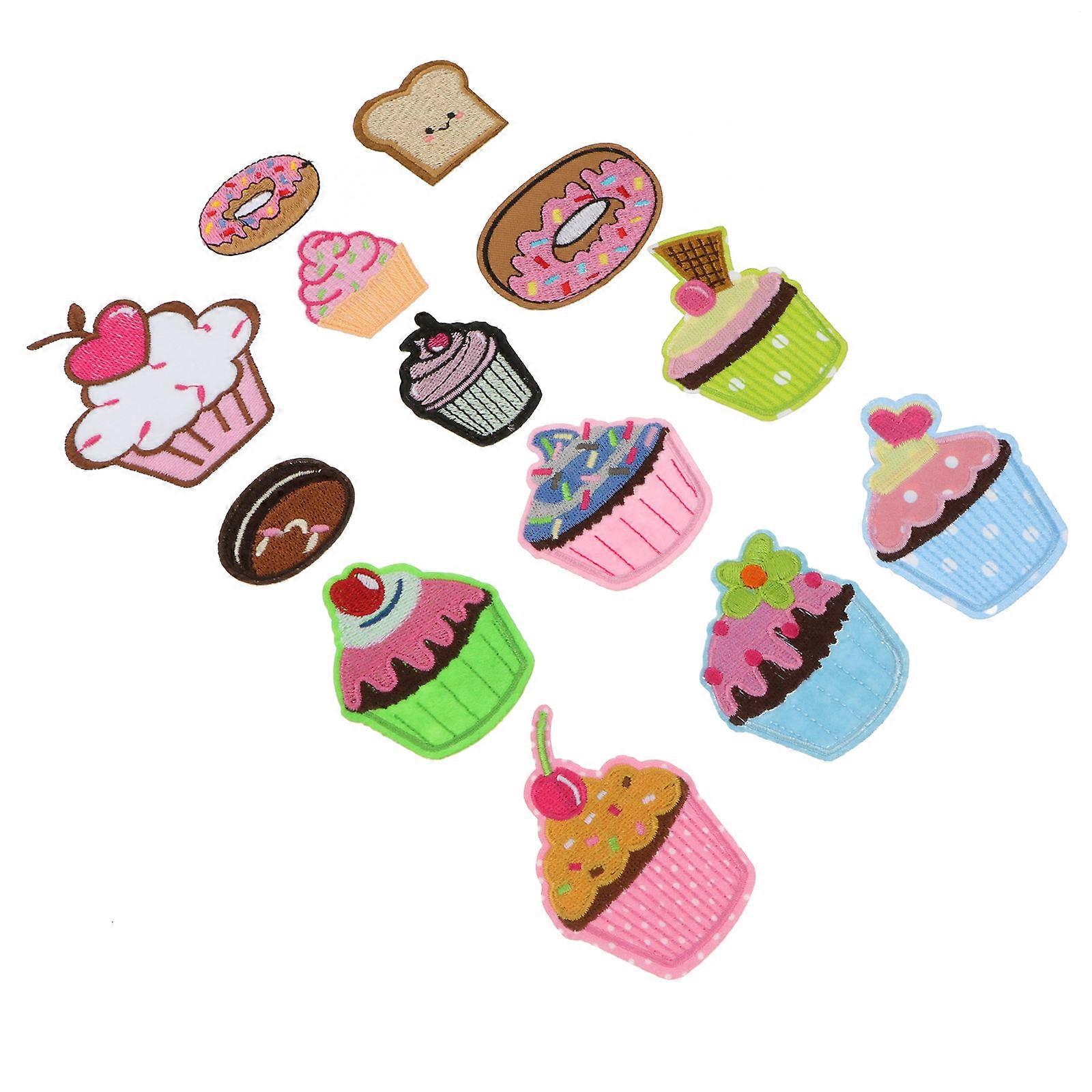Cupcake Embroidered Sewing Patches for DIY 39Pcs Assorted Colors