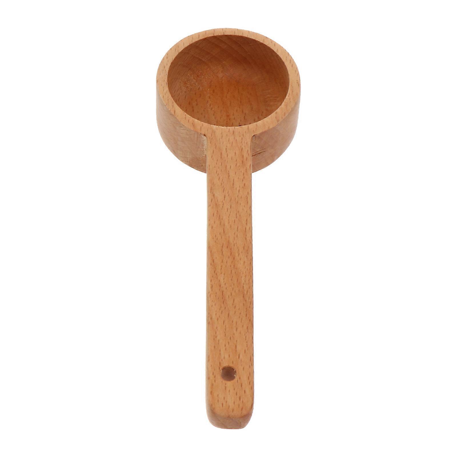 Khaki Wooden Coffee Scoop Measuring Spoon for Practical Use 2Pcs