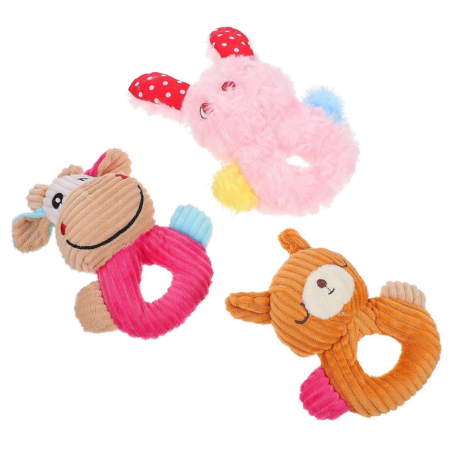 Dog Plush Toy Interactive Squeaky Dog Chew Toy 6Pcs Animal Shape Set