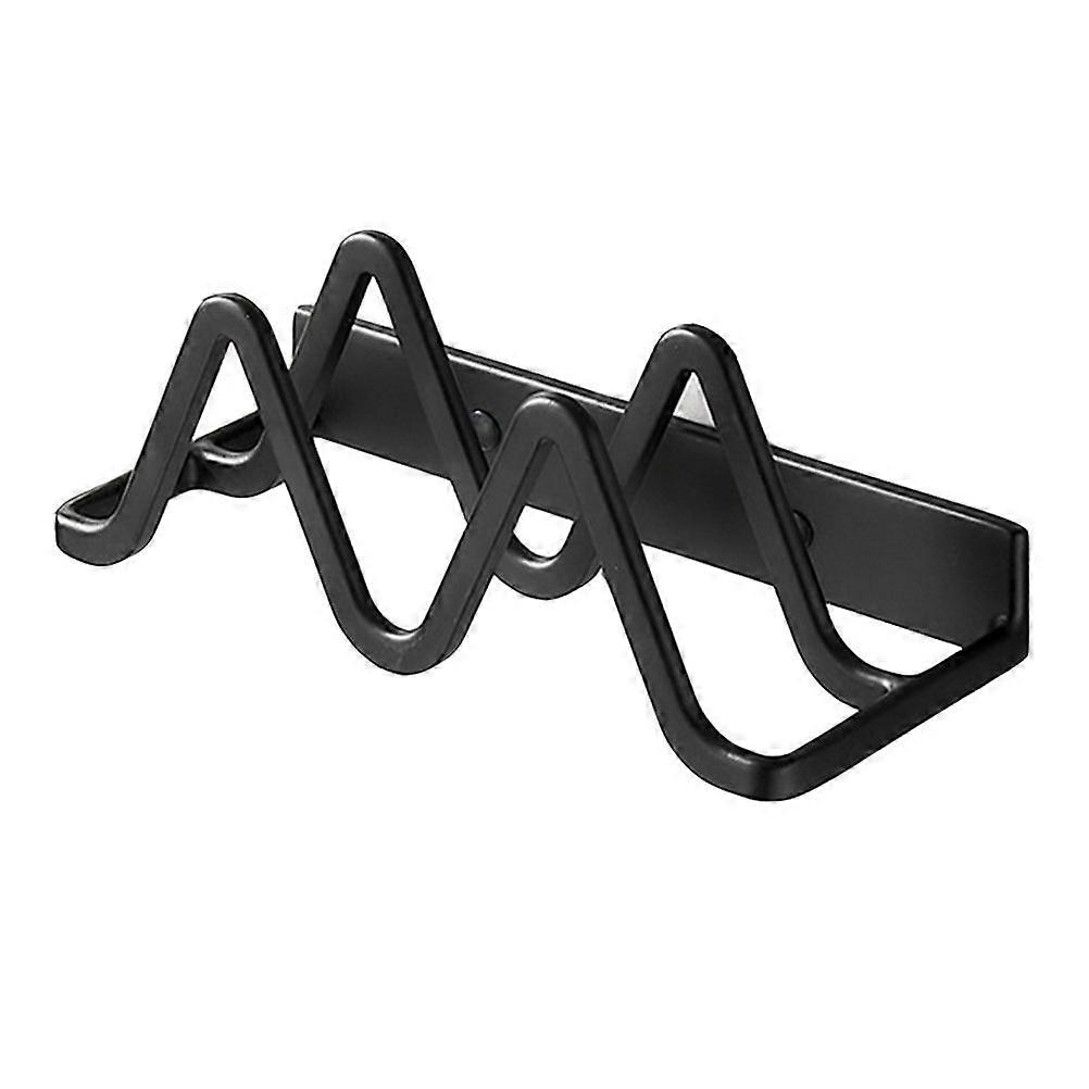 Pot Lid Rack Holder for Kitchen Use 2Pcs Black Aluminum Storage Rack