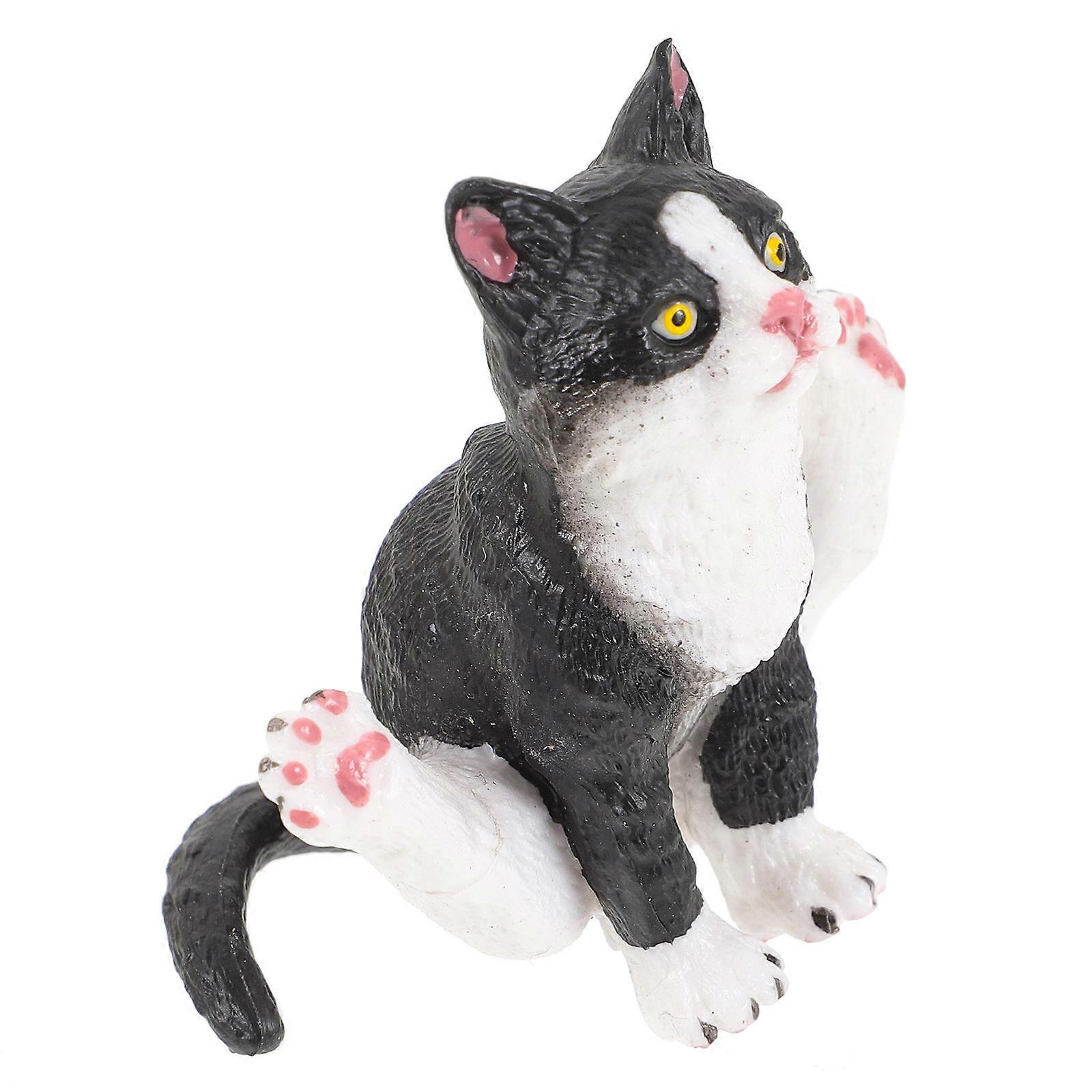 Simulation Cat Statue 4Pcs Lifelike Cat Model For Home Decor Gift Office Use PVC