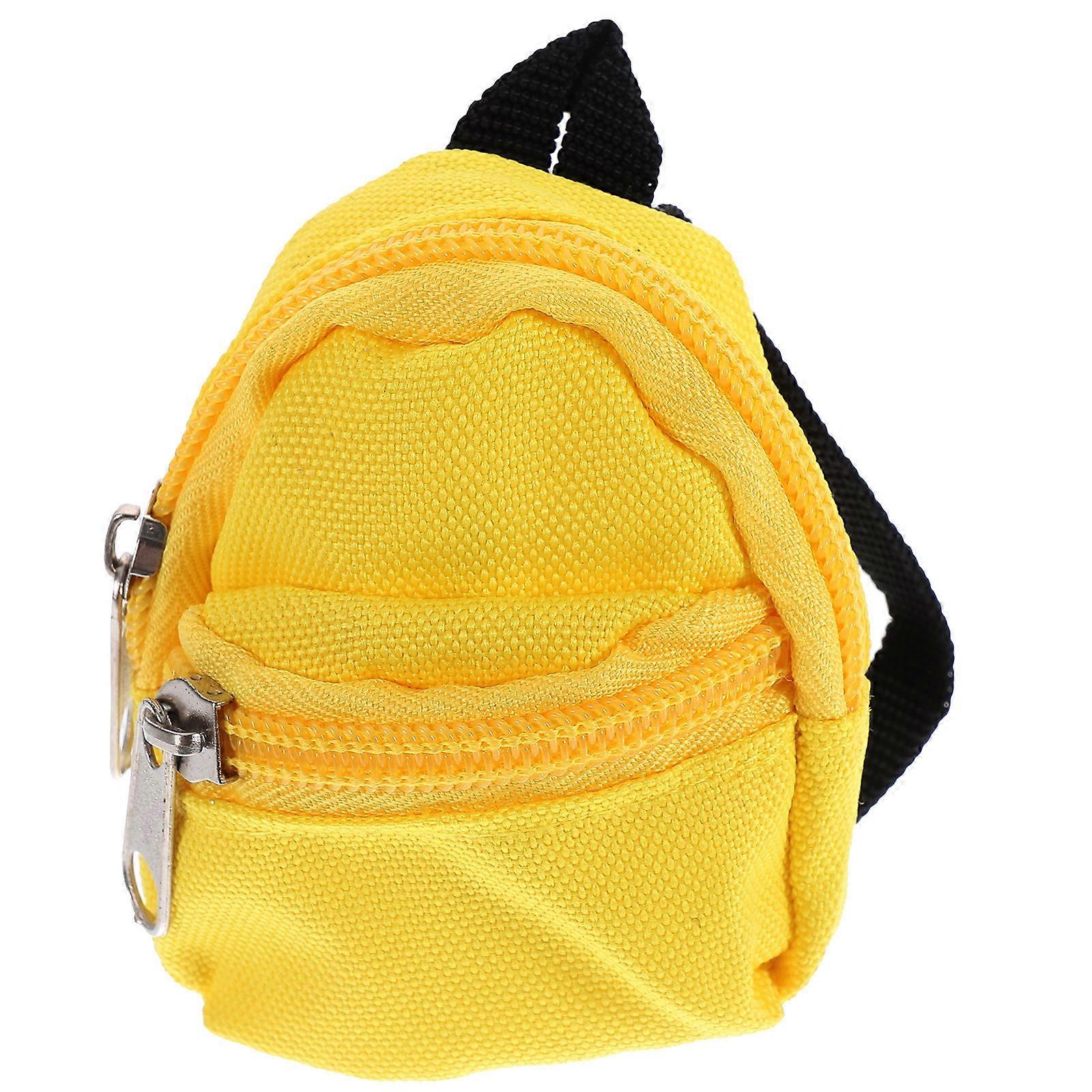 Decorative Mini Backpack Miniature Backpack for Decor 2Pcs Yellow Cloth
