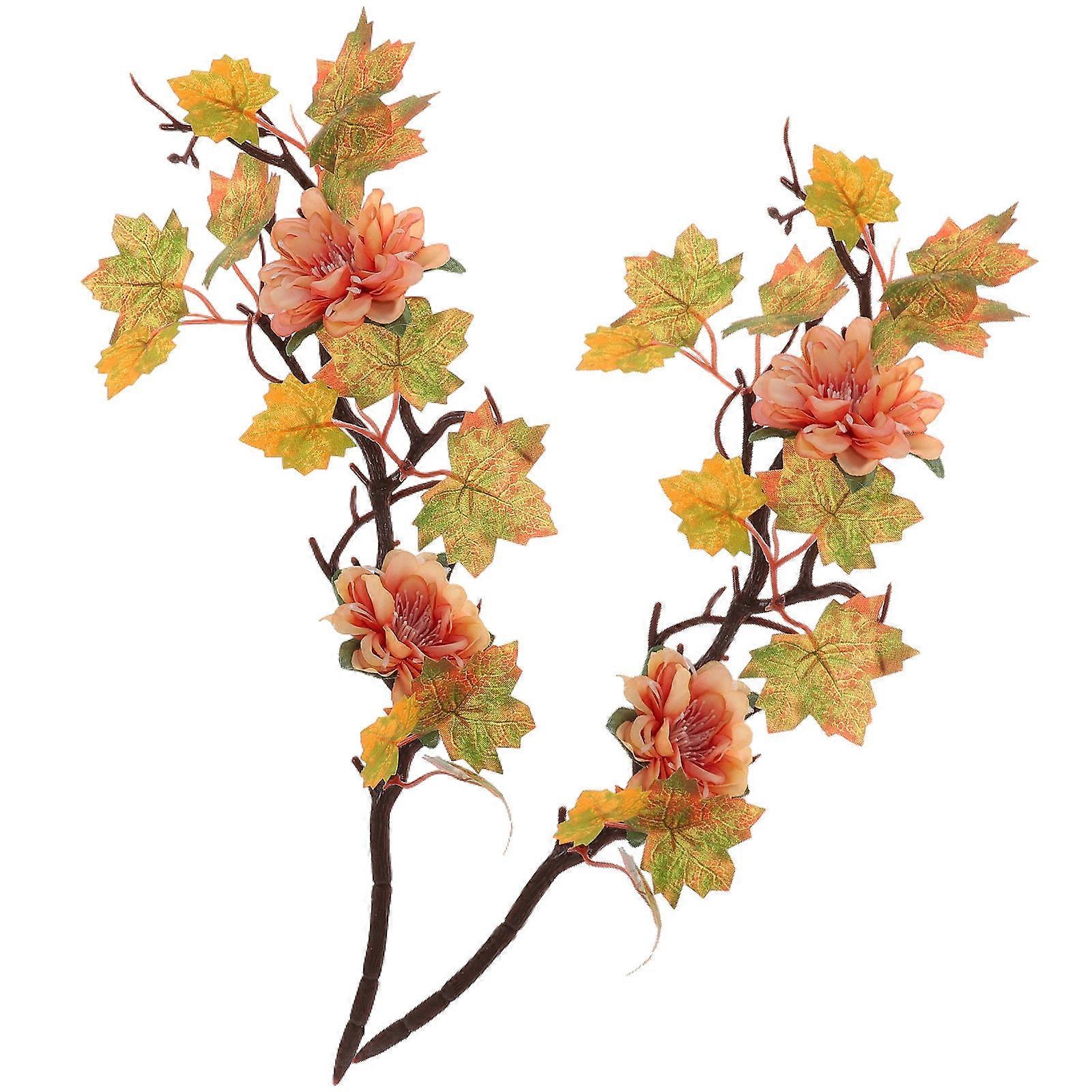 Fall Maple Leaf Stem for Home Decor 6Pcs Artificial Autumn Branches