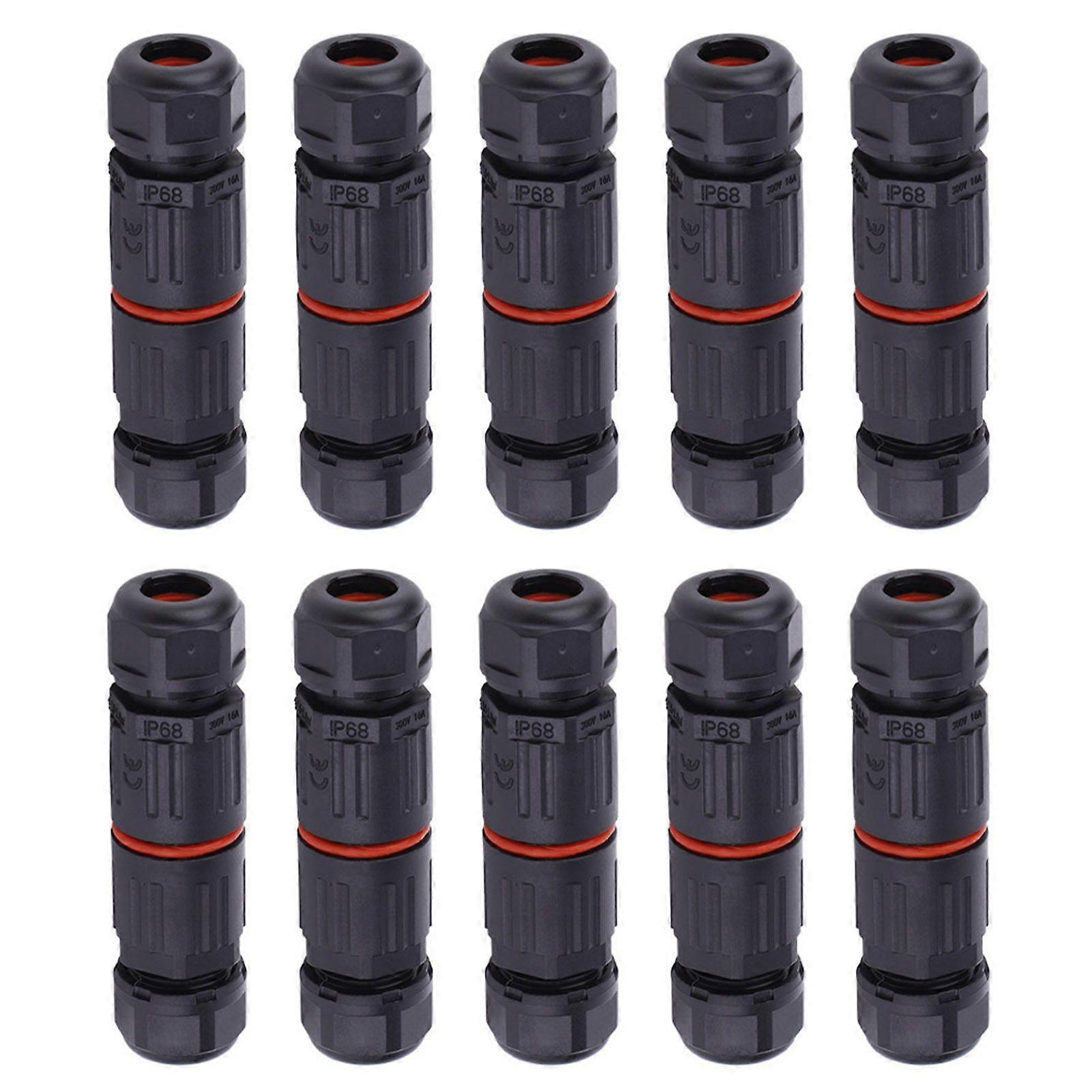 10PCS IP68 Waterproof Electrical Wire Cable 3Pin Connector Outdoor Plug Socket 0.5mm~2.0mm