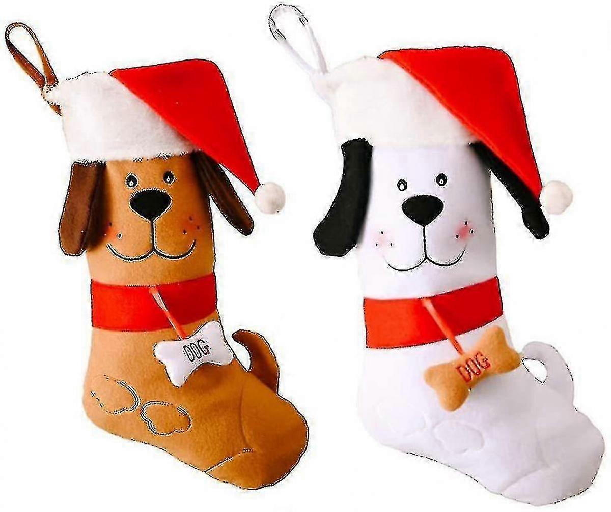 Christmas Tree Plush Gift Stocking Creative Xmas(multicolor)(2pcs)