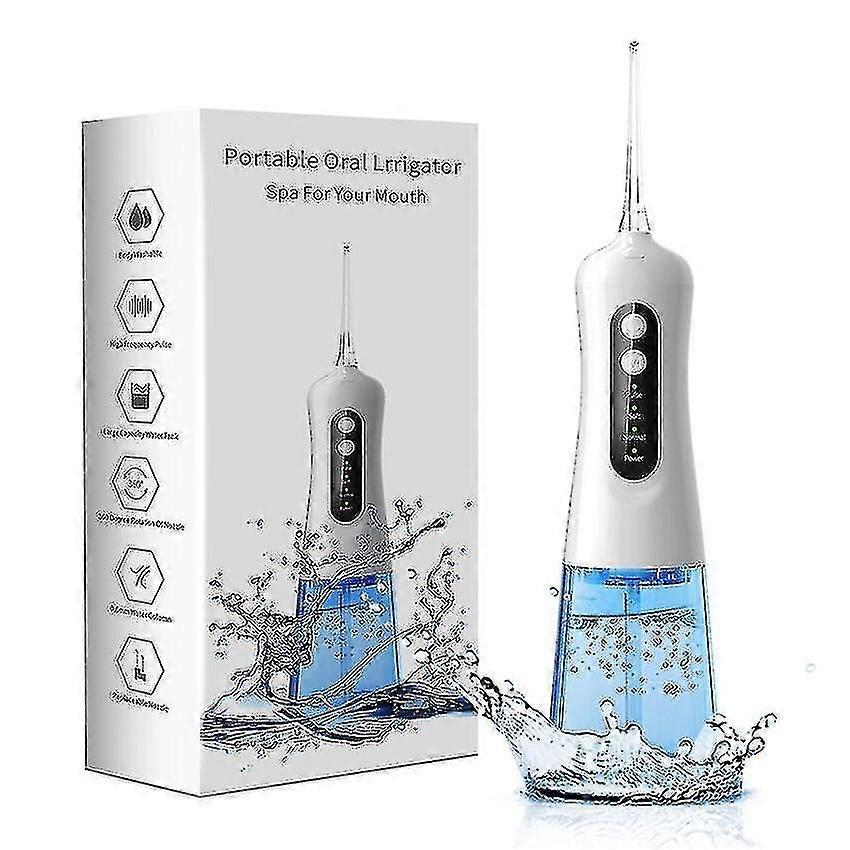 Portable Oral Irrigator Water Dental Flosser Usb Rechargeable 4 Modes Ip7 Waterproof 300ml Teeth