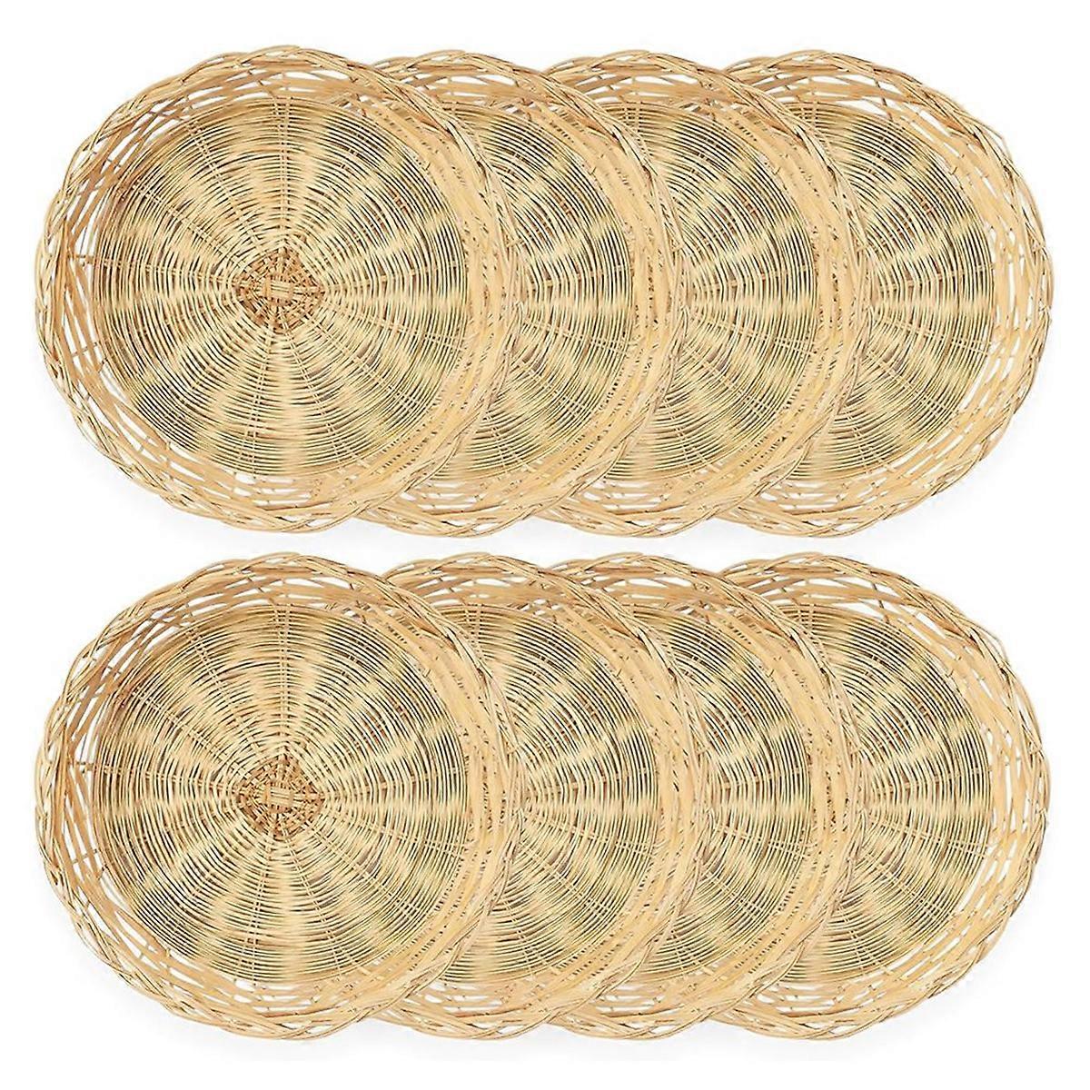 8 Pack Bamboo Paper Plate Holders, 10 Inches Reusable