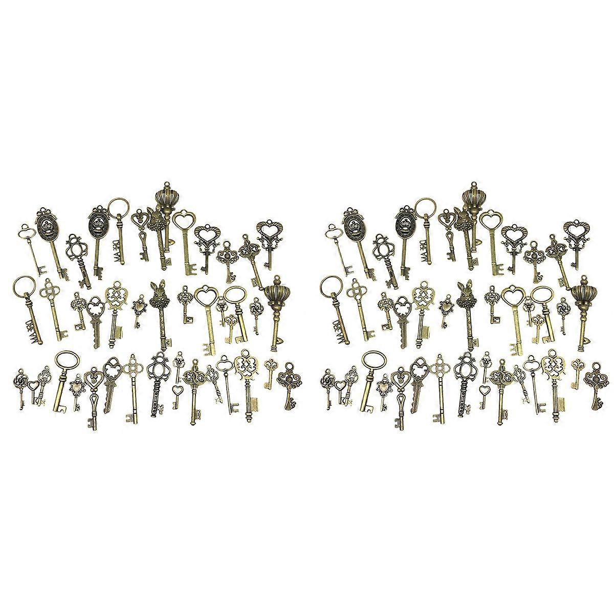 46Pcs/Set Mix Kit Old Looking Retro Antique Brass Bronze Decorative