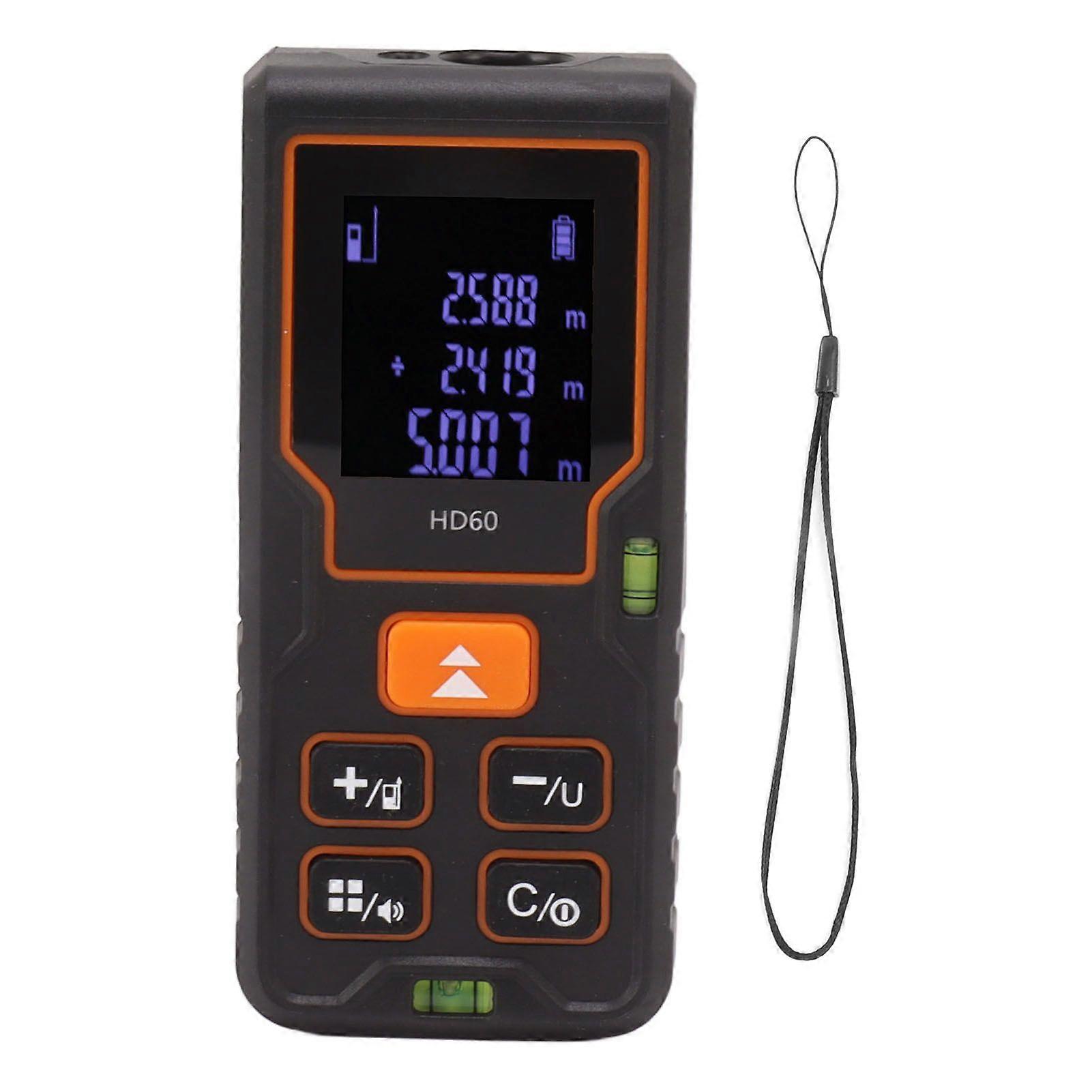 Laser Distance Meter High Accuracy Portable Handheld Rangefinder for Engineering Construction Woodworking 60m/196.9ft