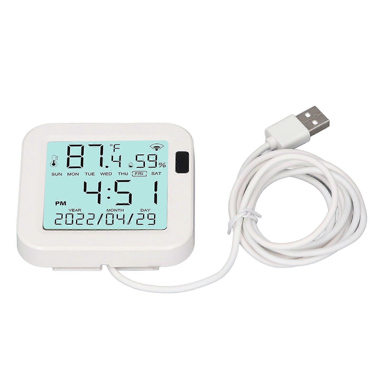 Thermometer Hygrometer LCD Backlit Display 0 to 60 0% to 99%RH Smart Temperature and Humidity Sensor 5V 1A