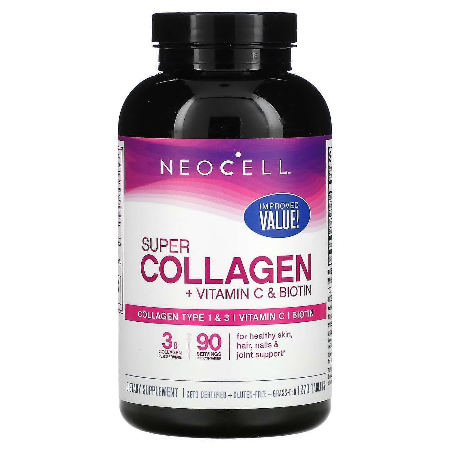 NeoCell, Super Collagen, + Vitamin C & Biotin,  270 Tablets