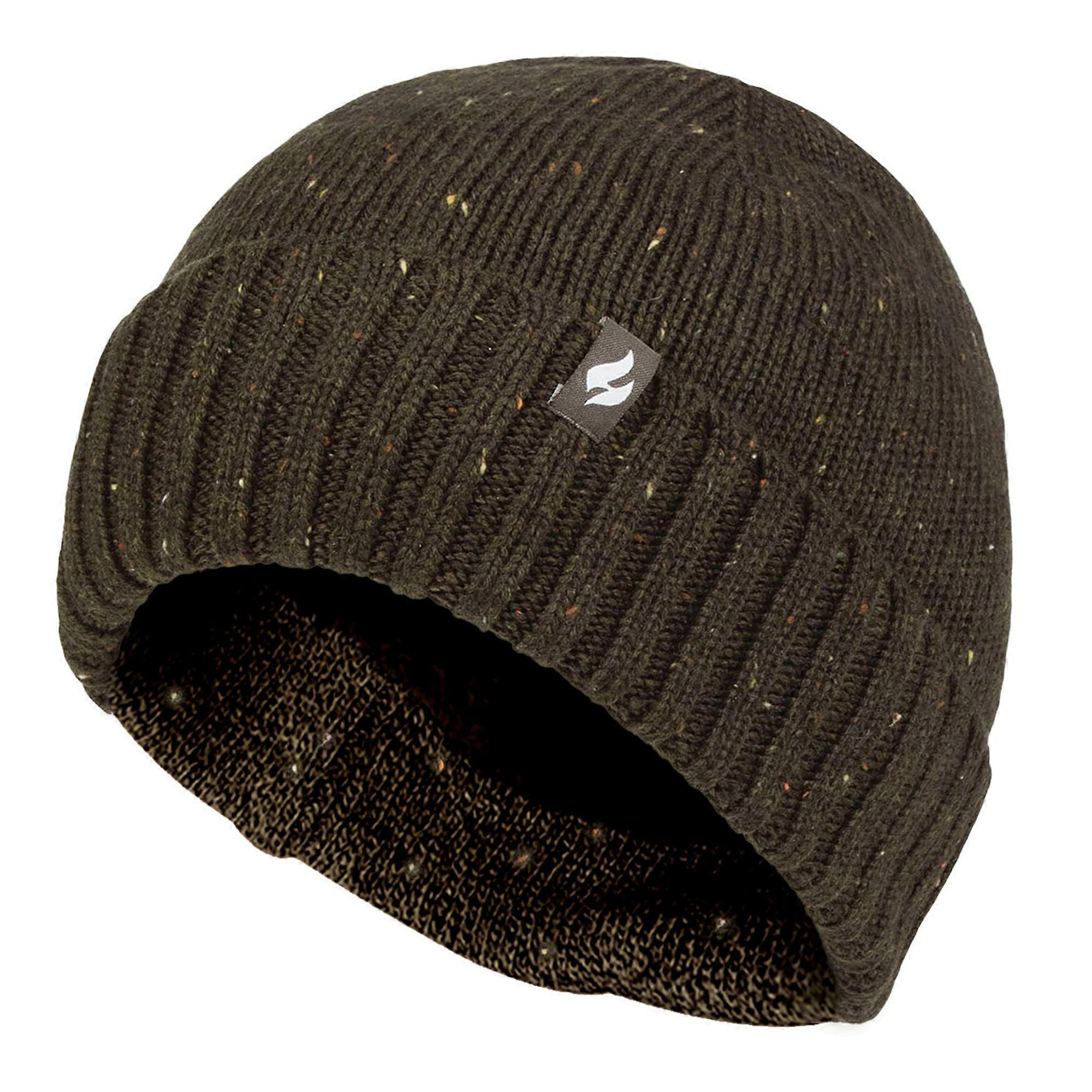 Heat Holders - Mens Thermal Chunky Fleece Lined Beanie Hat