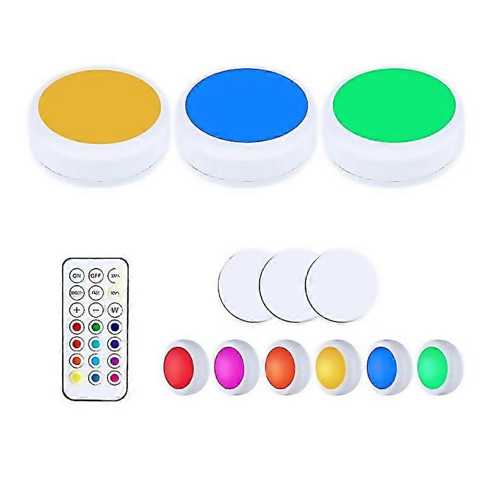 For 3 Lights 1 Remote Control 13colour Night Light Rgb Infrared Dimmable Cabinet Light