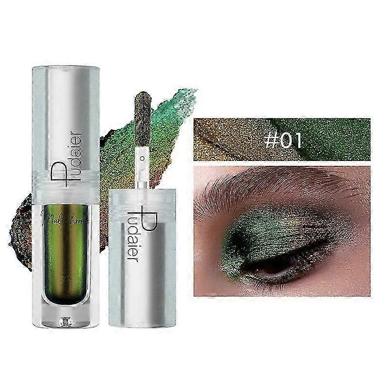 Pudaier Chameleon Liquid Eyeshadow, Shimmering Metallic Single-Color Glitter Eyeshadow