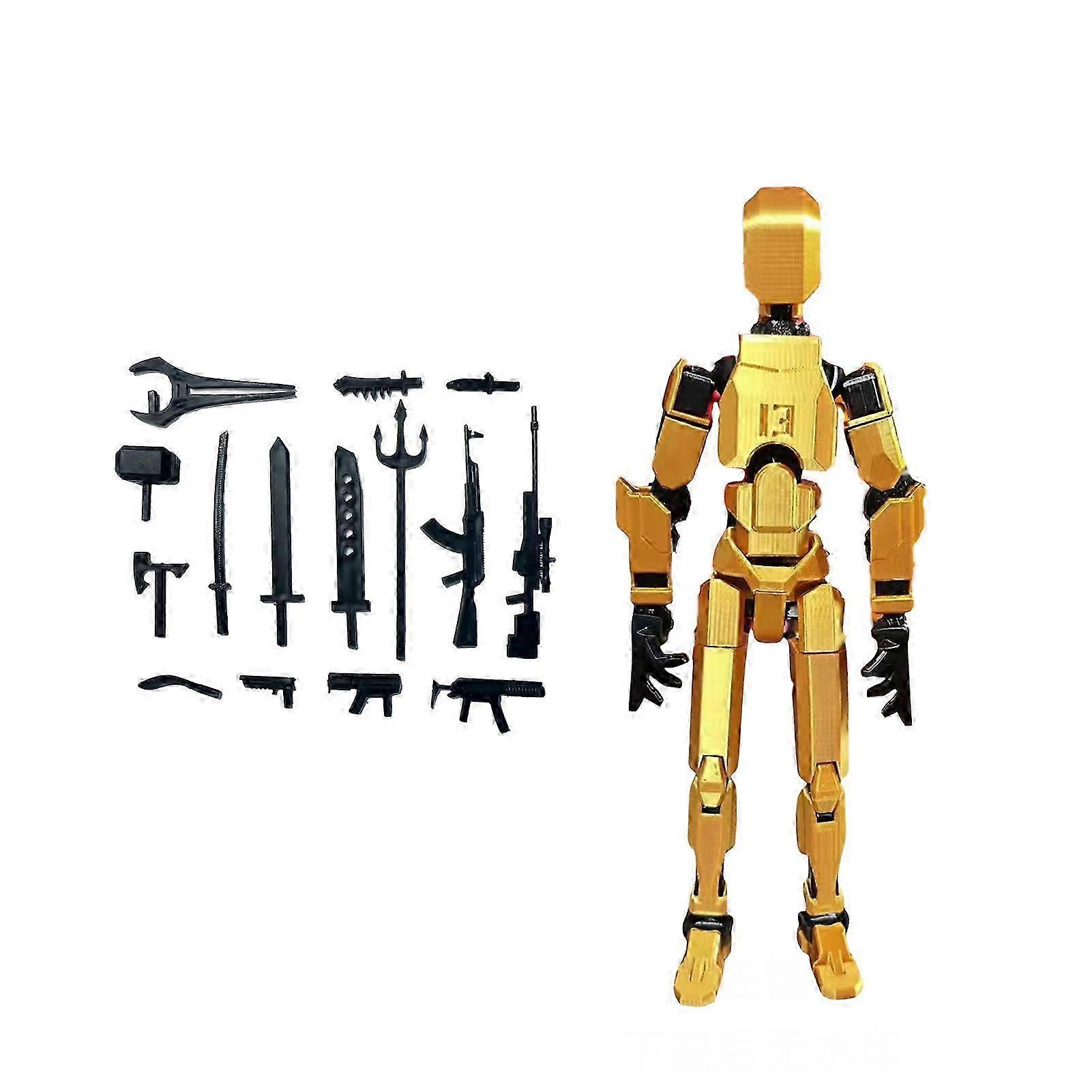 25-26 Titan13 Action Figure, Lucky Robot 13 Action Figure,3D Printed Multi-Jointed Movable Action Figures,Dummy Robot 13 Figure Creative Gif