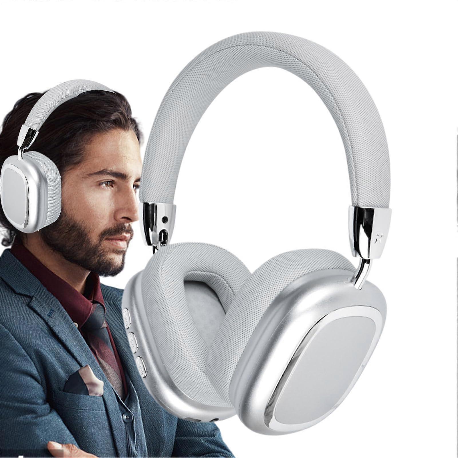 Wireless Headsets With BuiltIn Wireless Microphone For Sports & Fitness, Streaming, Work, Study, Silver