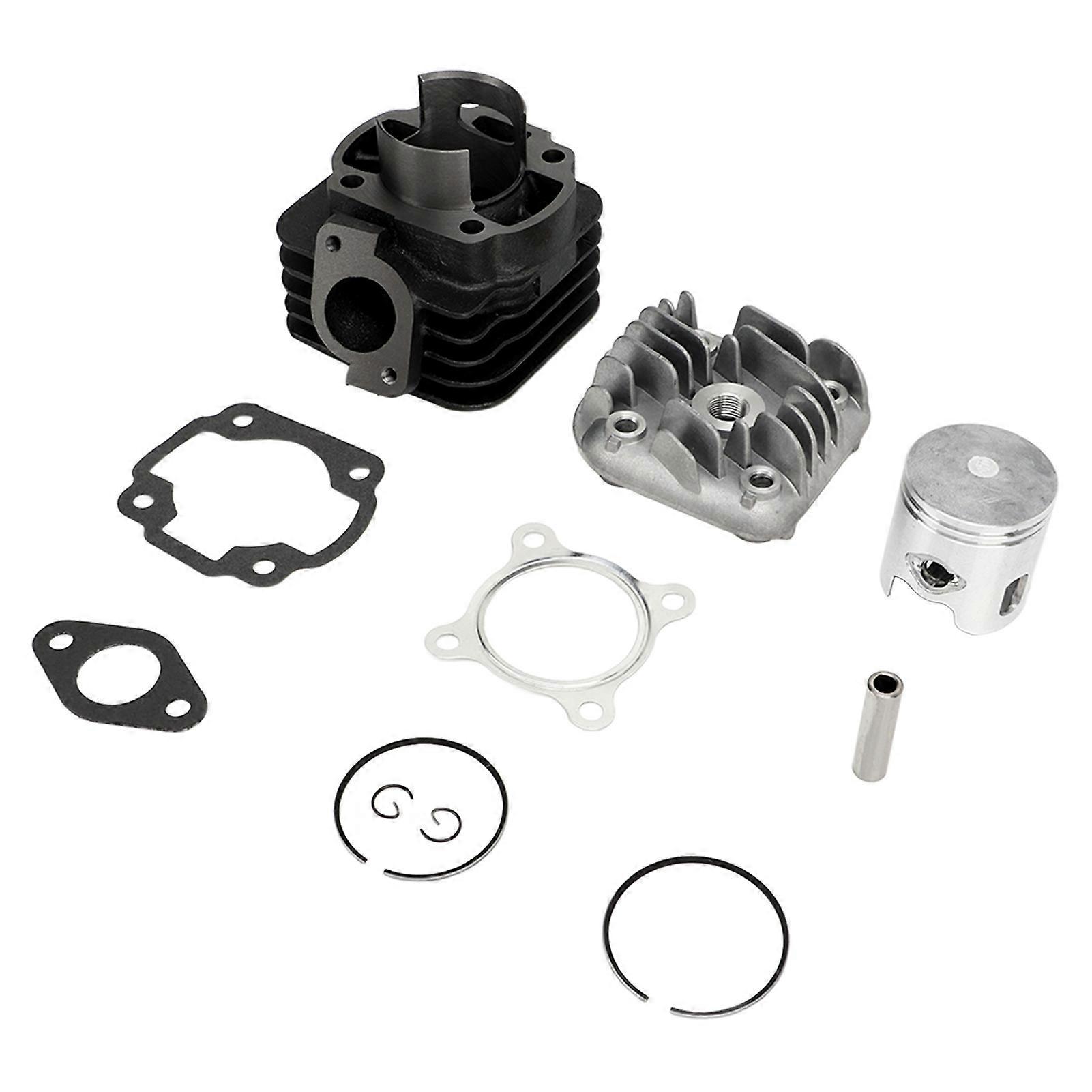 11Pcs Cylinder Piston Kit 47mm Bore Aluminium Alloy Top End Rebuild Set for Jog 50cc 2 Stroke 1E40QMB Engine 