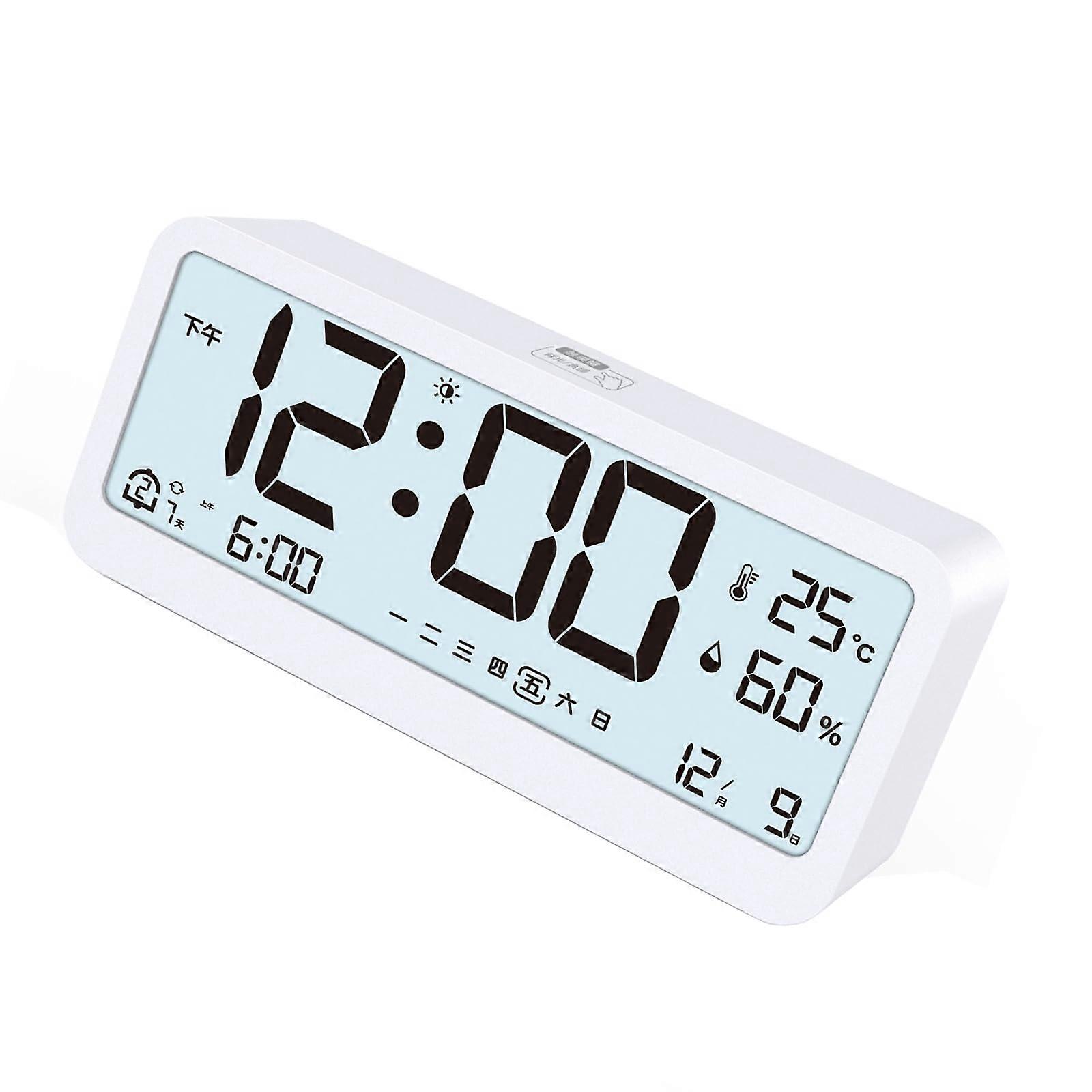 Multifunctional Digital Clock Noiseless Table Clock With Automatic Night Glow SleepFriendly Bedside Alarm Clock
