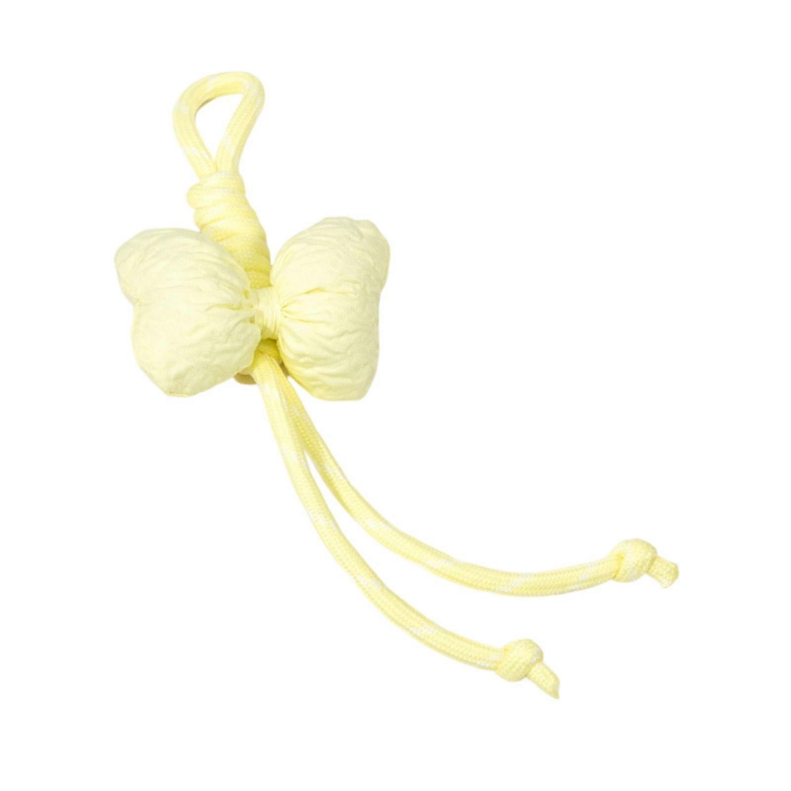 Versatile 3D Bowknot Phone Cord Lanyard Lightweight Fabric Keyring Suitable For Mobile Devices Handbags Secure Fastener  yellow