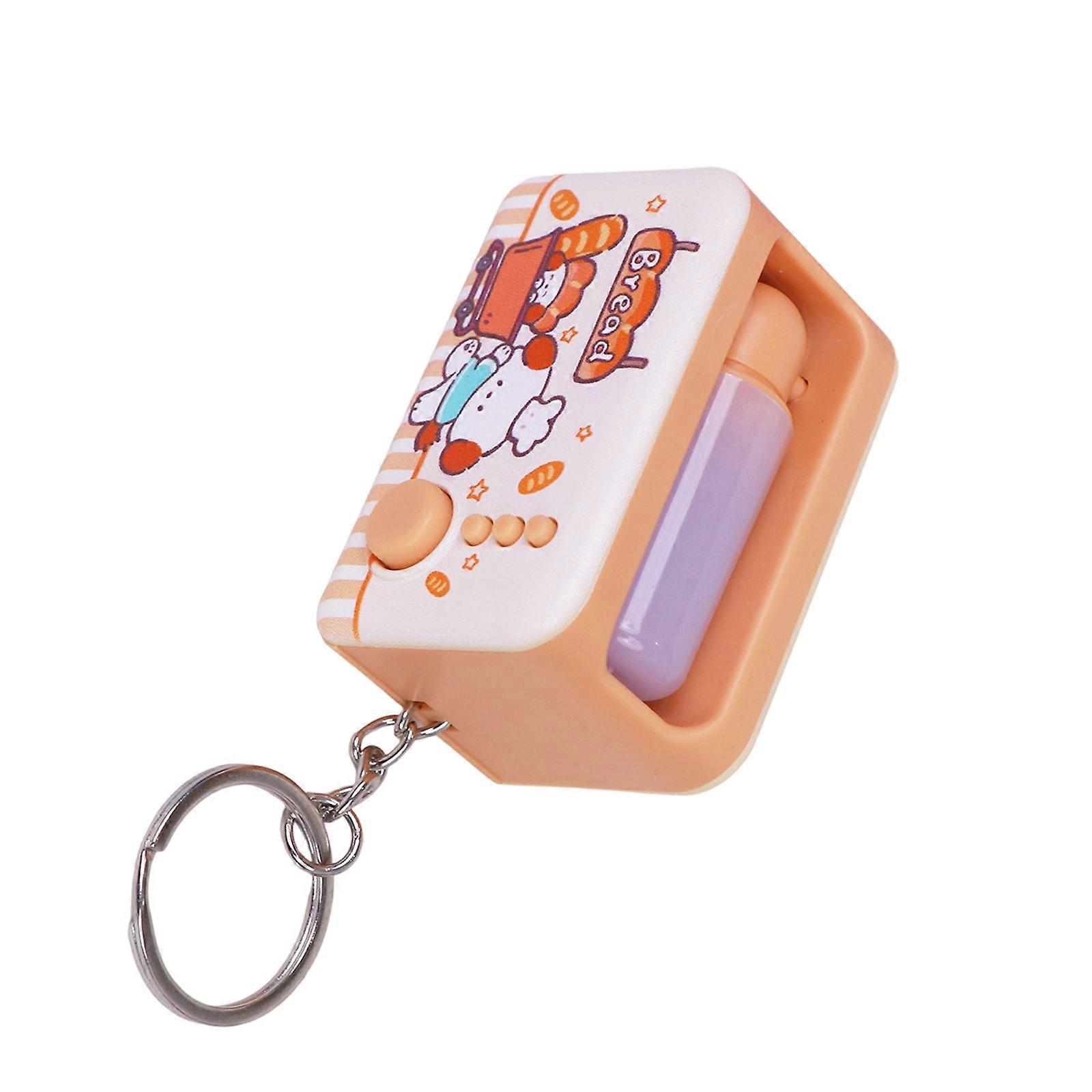 Jumping Light Keychain Nighttime Visibility Tool With Fidgets Function Plastic Build Glowing Keyring for Evening Use  Yellow