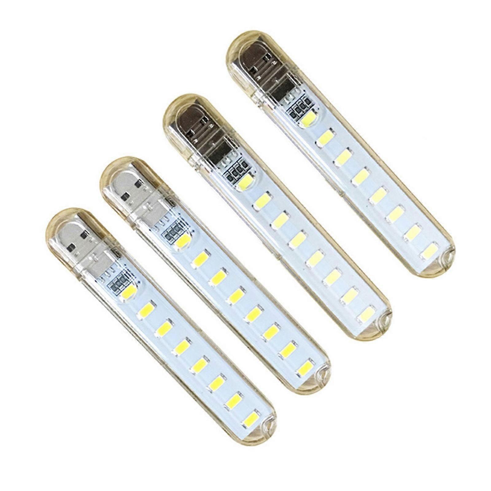 4Pcs USB Plug Lamp Computer Power Charging Small Book Lamp LED Eye Protective LED Reading Light Mini Night Light Multicolor