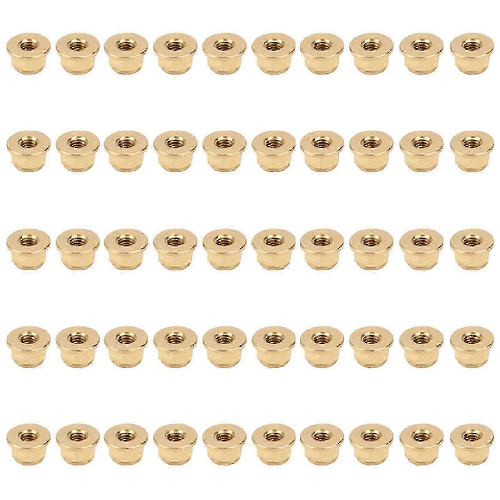 M3 50Pcs Flange Nut Copper Lock Fasteners Set with AntiSkid AntiLoose Properties for Hardware Tools