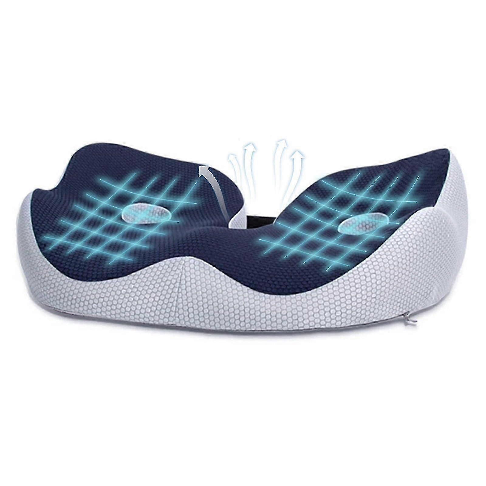 Memory Foam Seat Cushion for Tailbone Pain Relief, Ergonomic Design, Portable, Washable Cover, Office and Car Use