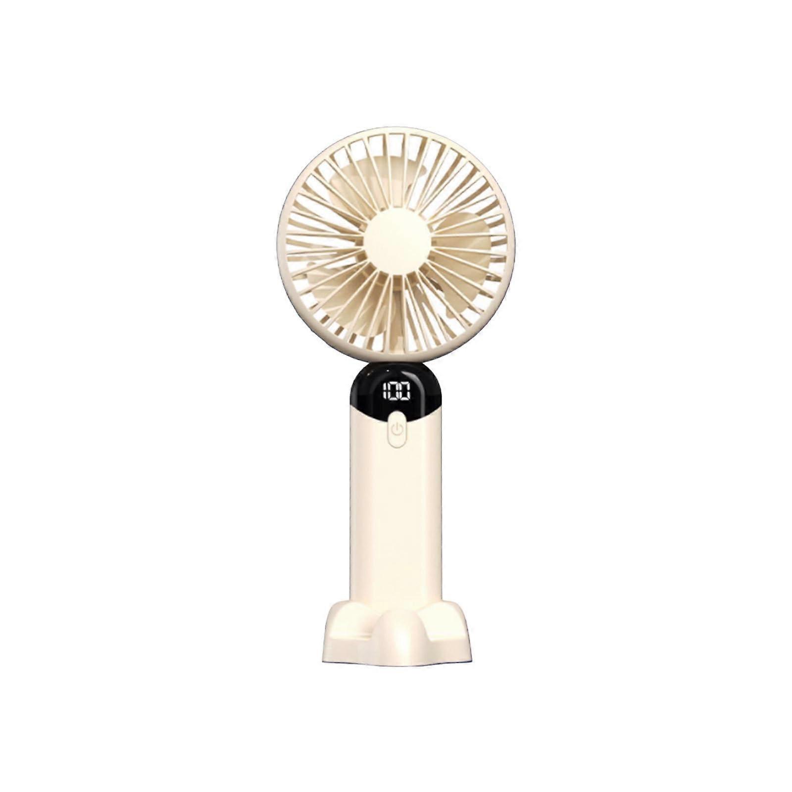 Tabletop Handheld Portable Fan L Size Beige With Adjustable Wind Speeds And Multifunctional Portable Fan