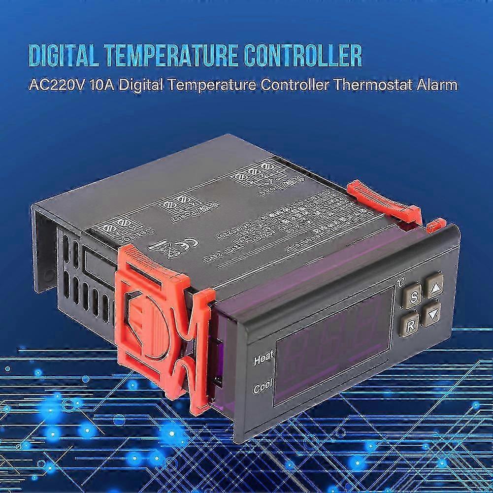 1pc AC220V 10A Digital High Precision Temperature Controller Thermostat Alarm with Sensor