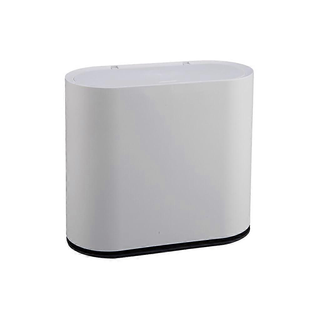 Garbage Can Slim Design White For Bathroom And Kitchen Space Saving Waste Bin Toilet Bin Neat Look
