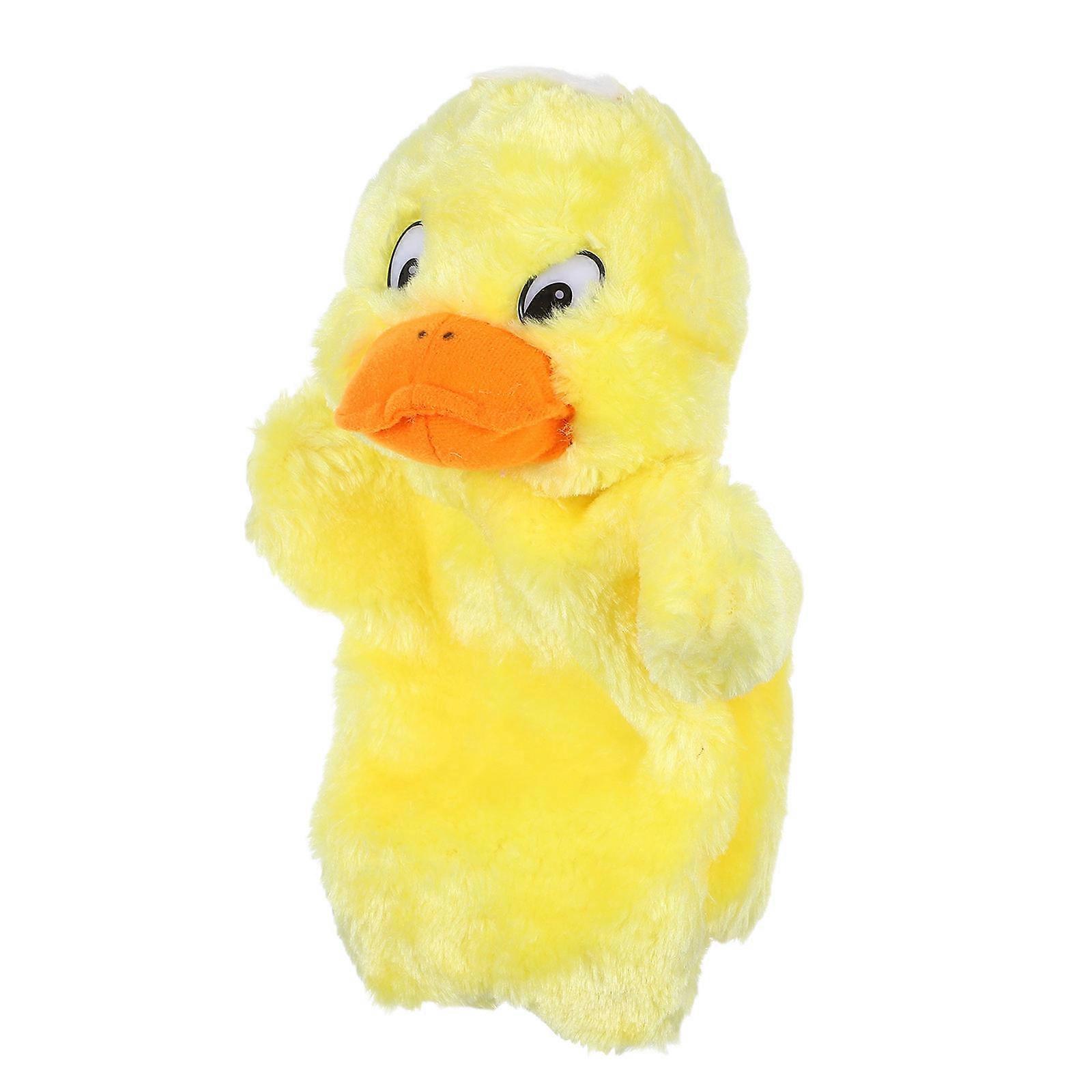 Story Puppet Yellow Duck Plush Hand Puppet for Kids Play Accessory