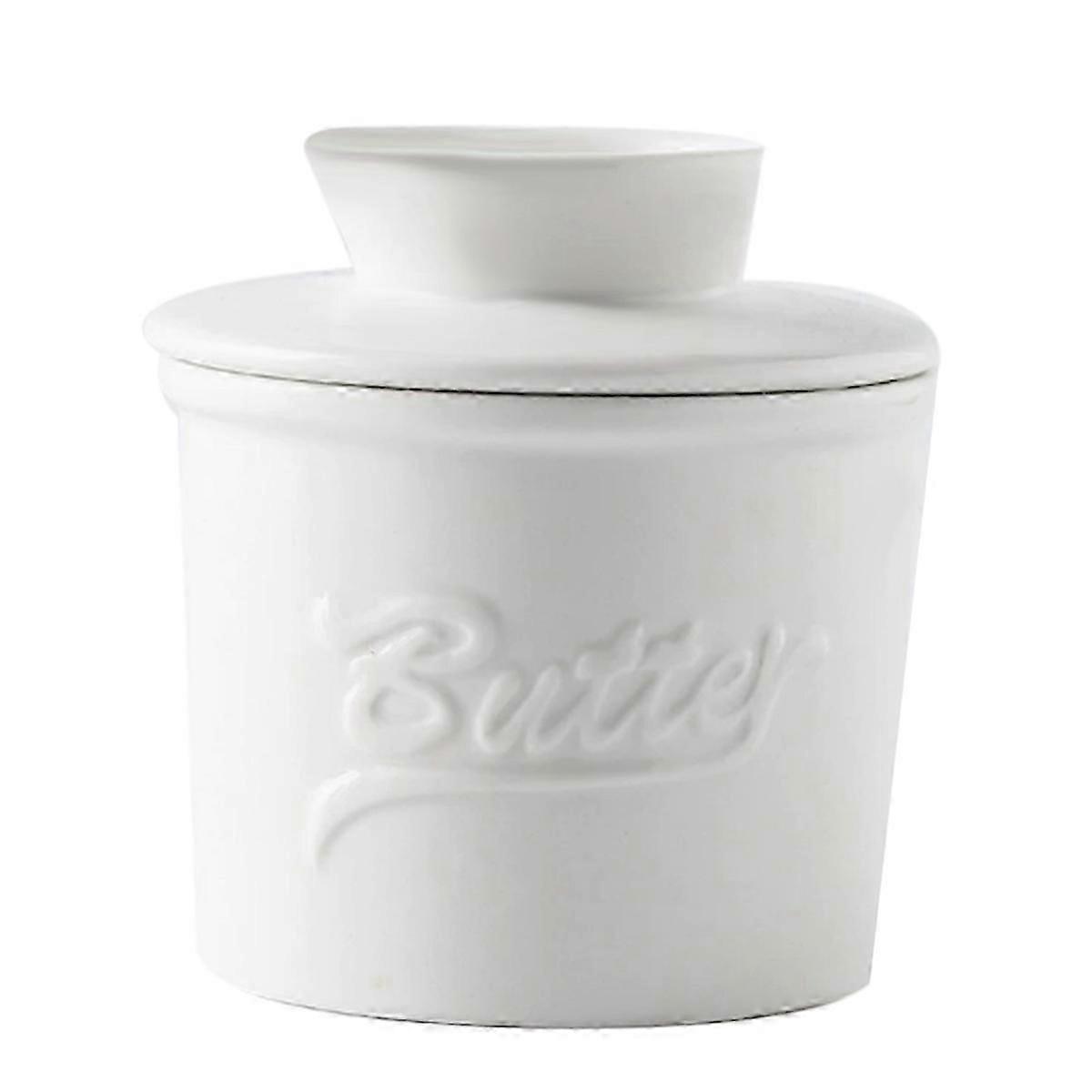 Butter Crock for Counter with Water, Butter Keeper for Spreadable Butter Ceramic Butter Dish with L