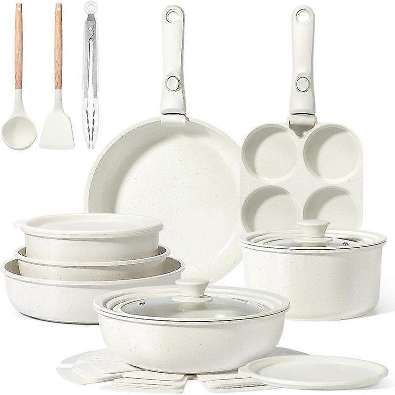 Ceramic Pots and Pans Set Non Stick, Nonstick Detachable Handle Cookware Sets,  Non   PFOA & PTFE Free, Dishwasher &Oven Safe, Induction Kit
